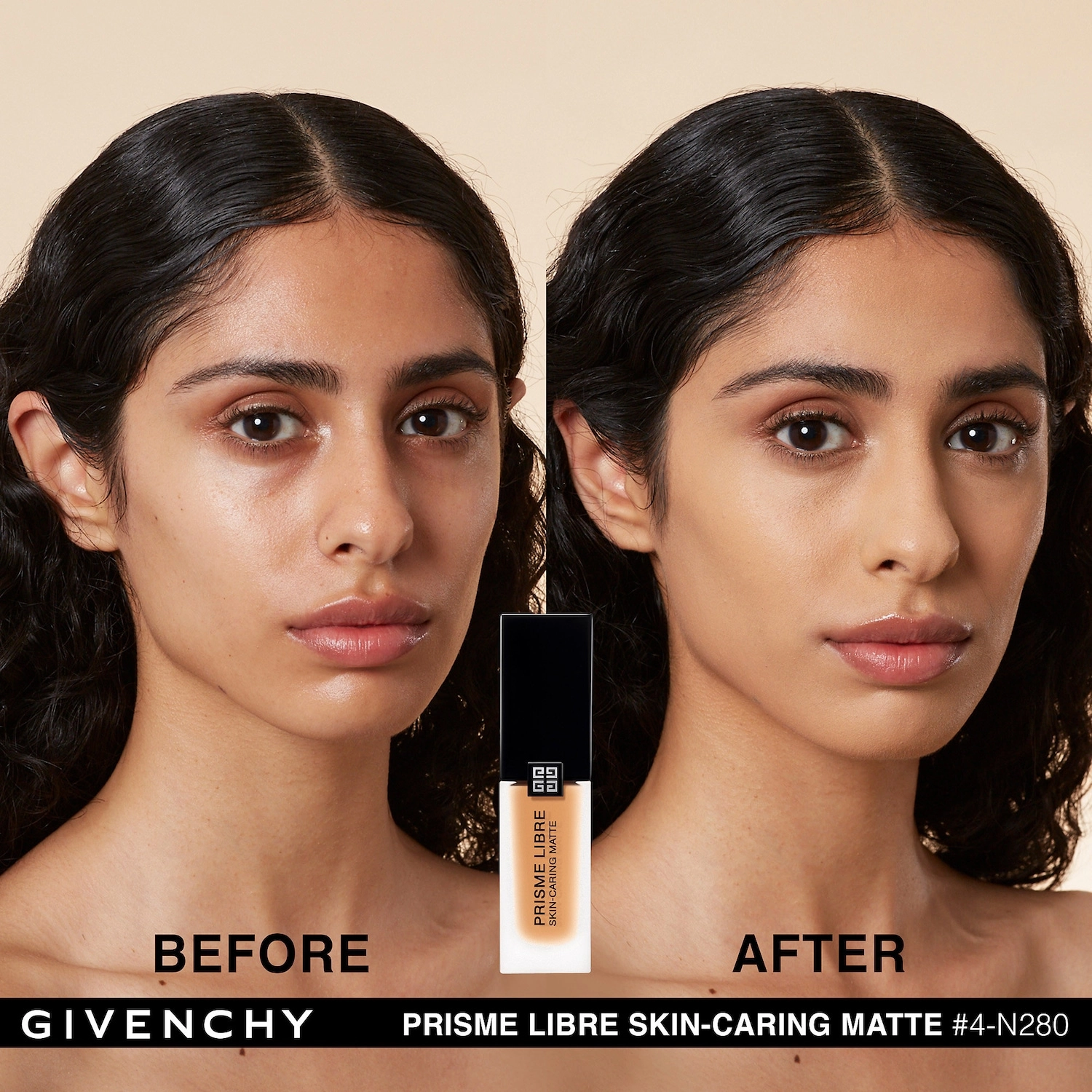 Givenchy Prisme Libre Skin-Caring Matte Foundation Color 4-N280 Medium with Neutral Undertones - Image 3