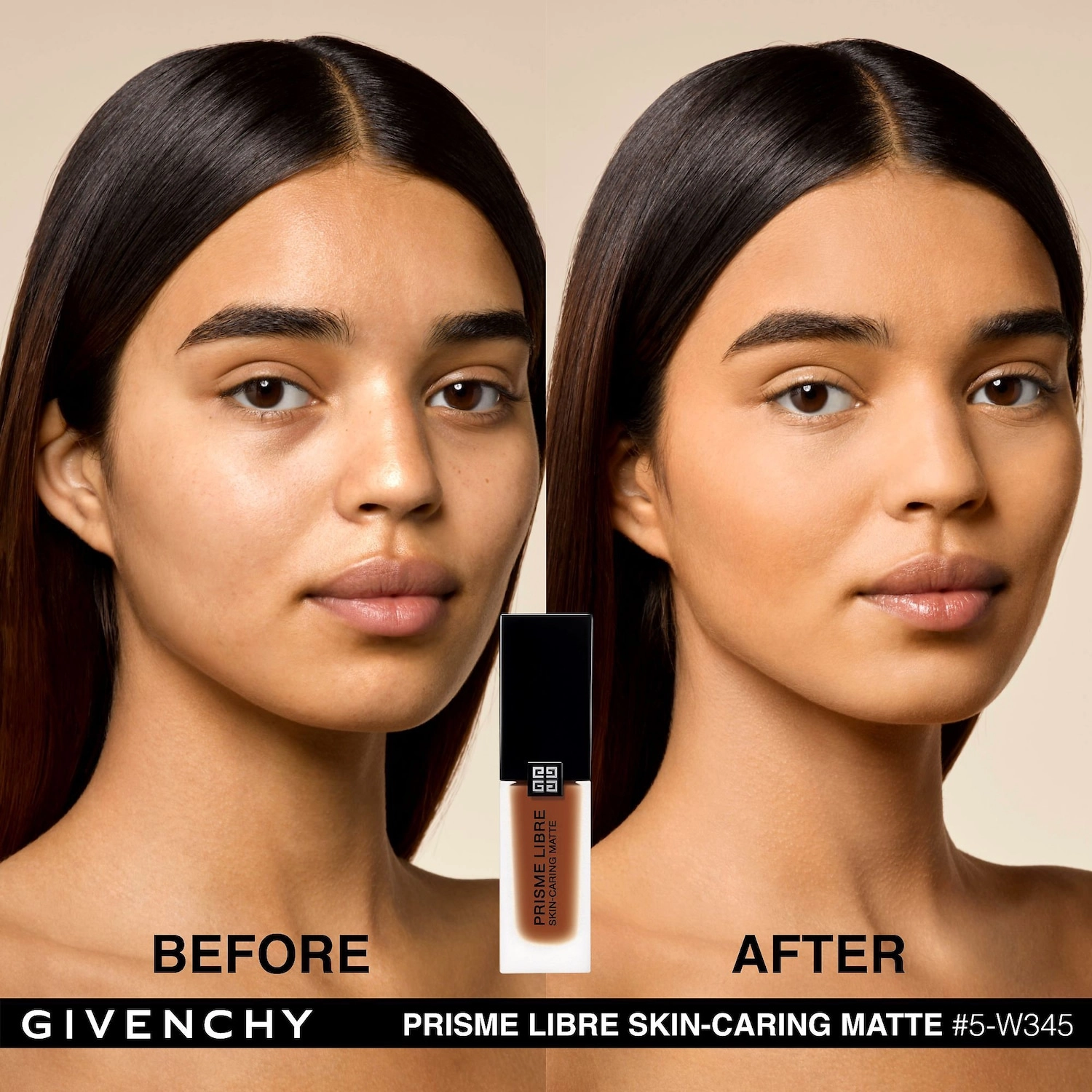 Givenchy Prisme Libre Skin-Caring Matte Foundation Color 5-W345 - Tan with Golden Undertones - Image 4