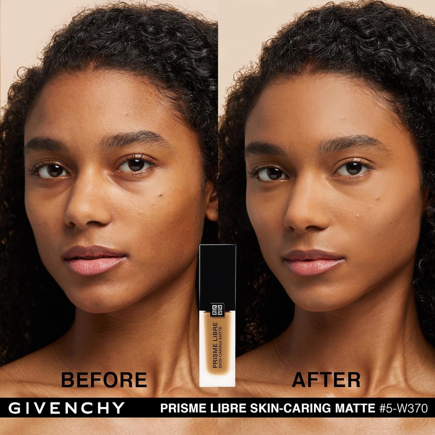 Givenchy Prisme Libre Skin-Caring Matte Foundation Color 5-W370 - Tan with Warm, Honey Undertones - Image 3