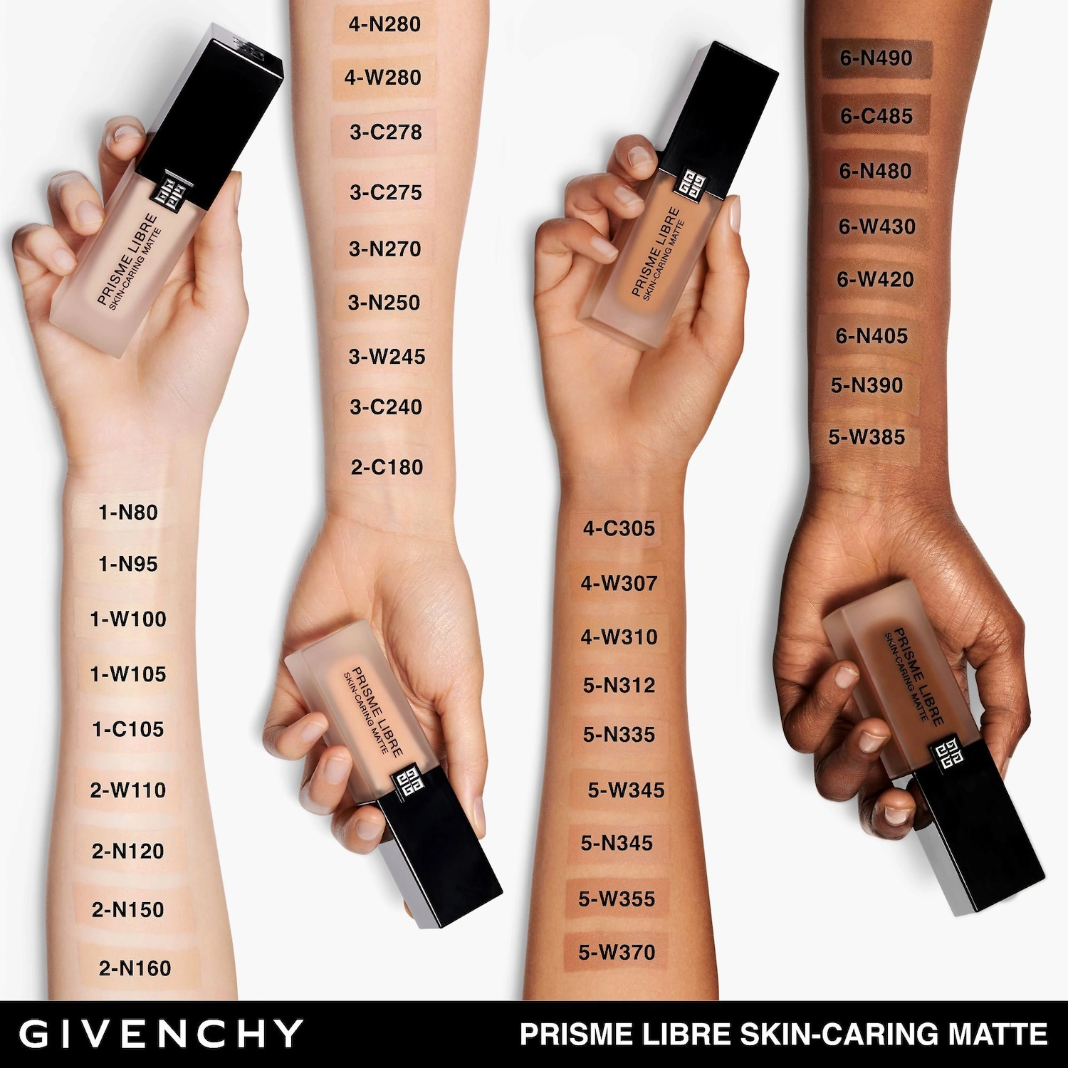 Givenchy Prisme Libre Skin-Caring Matte Foundation Color 5-W385 Tan to Deep with Warm Undertones - Image 6