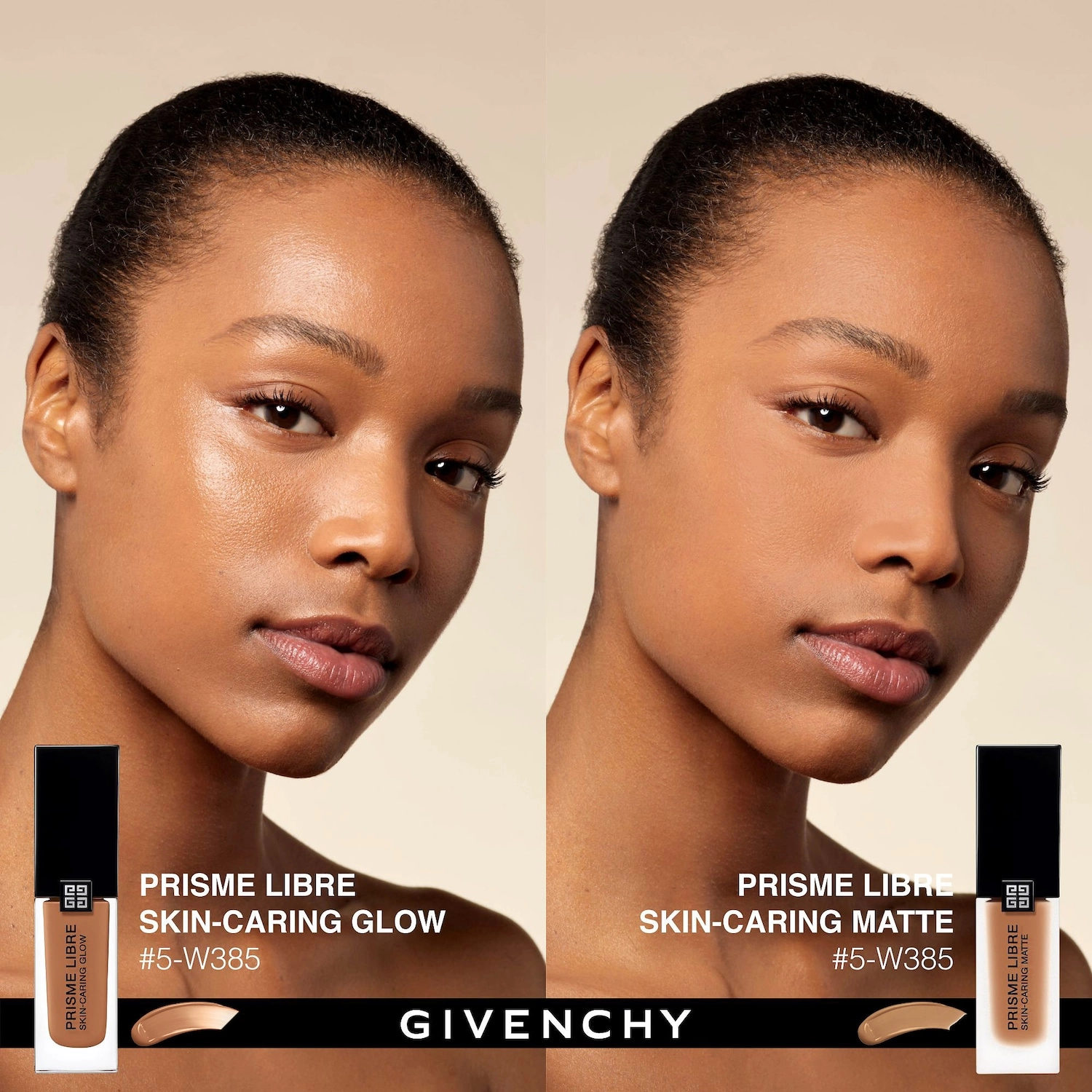 Givenchy Prisme Libre Skin-Caring Matte Foundation Color 5-W385 Tan to Deep with Warm Undertones - Image 4