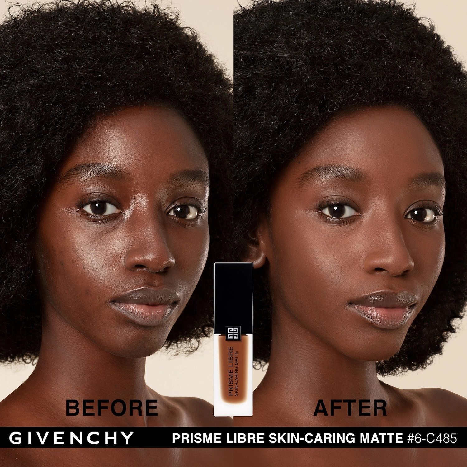 Givenchy Prisme Libre Skin-Caring Matte Foundation Color 6-C485 - Deep with Cool Undertones - Image 3