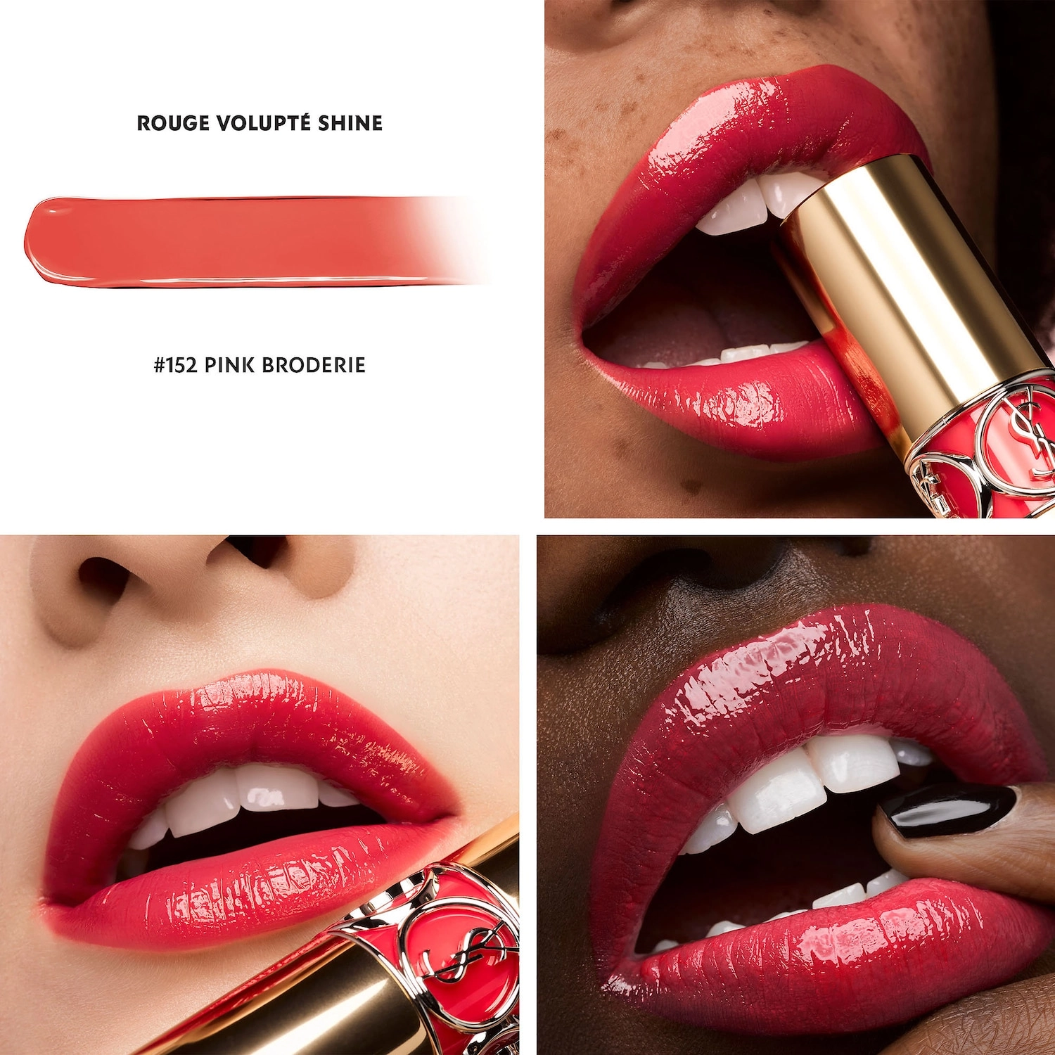 Yves Saint Laurent Rouge Volupté Shine Lipstick Balm Color 152 Pink Broderie - Image 2