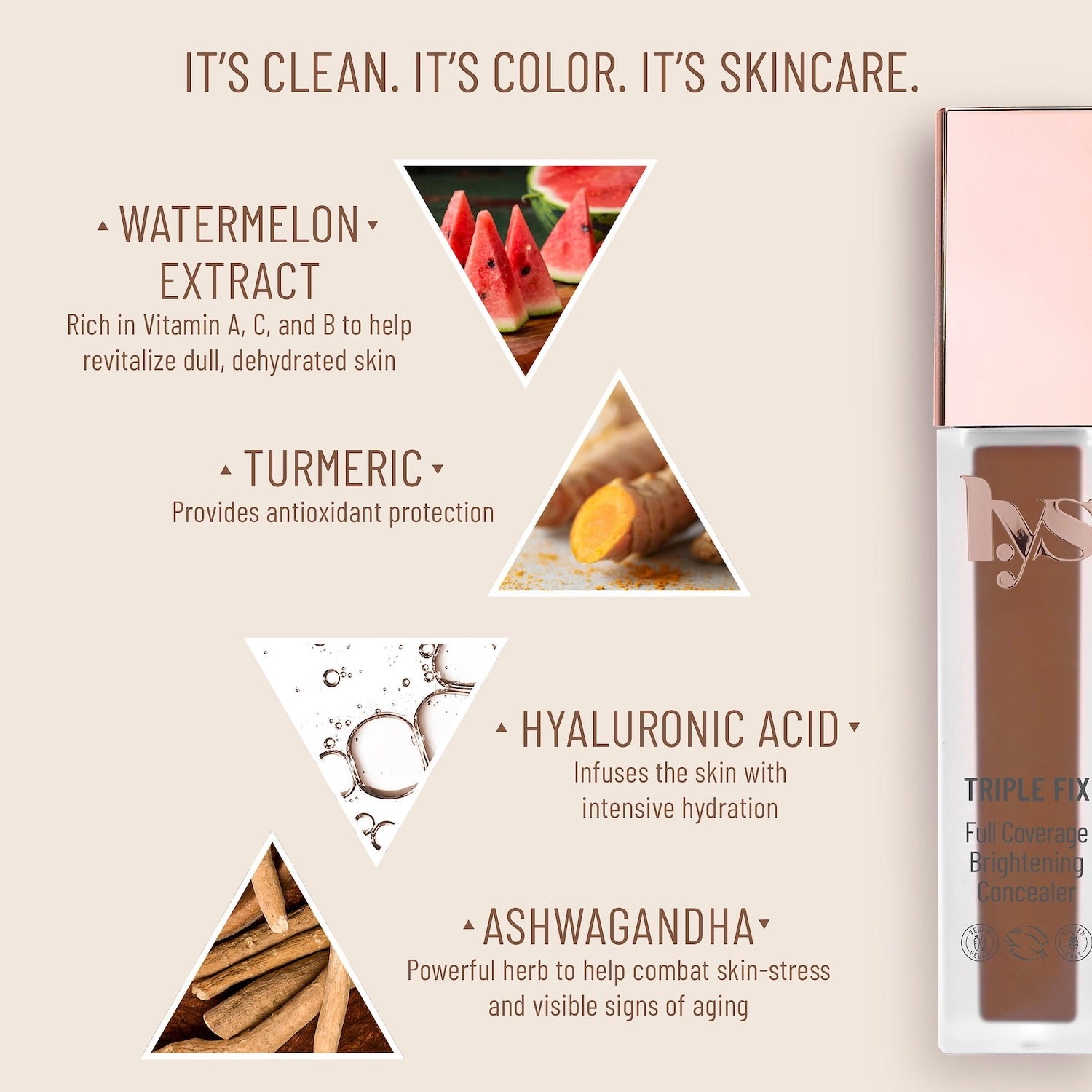 LYS Beauty Triple Fix Brightening Concealer Color: DG6 - Dark Golden Almond - Image 5