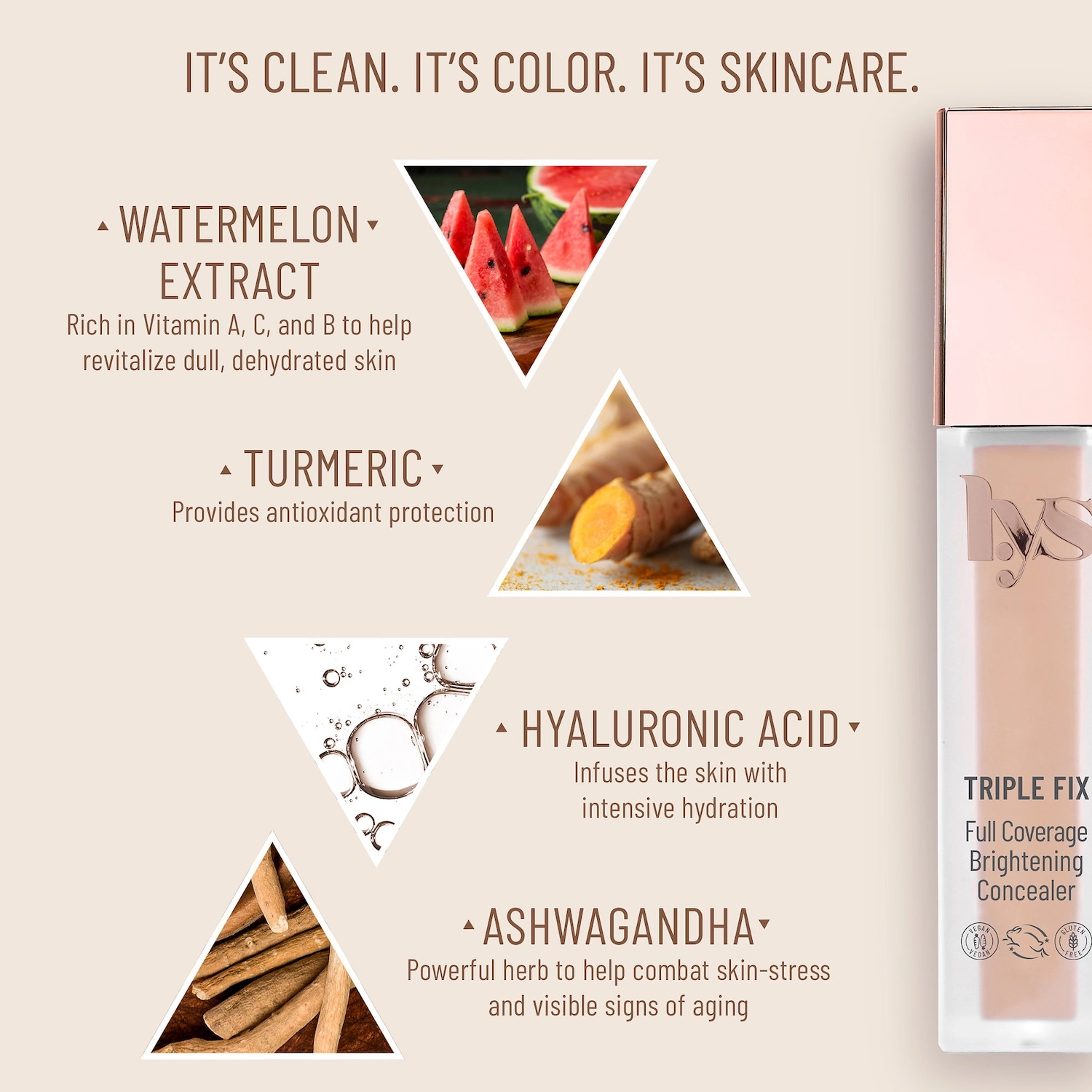 LYS Beauty Triple Fix Brightening Concealer Color: MG5 - Golden Almond - Image 5
