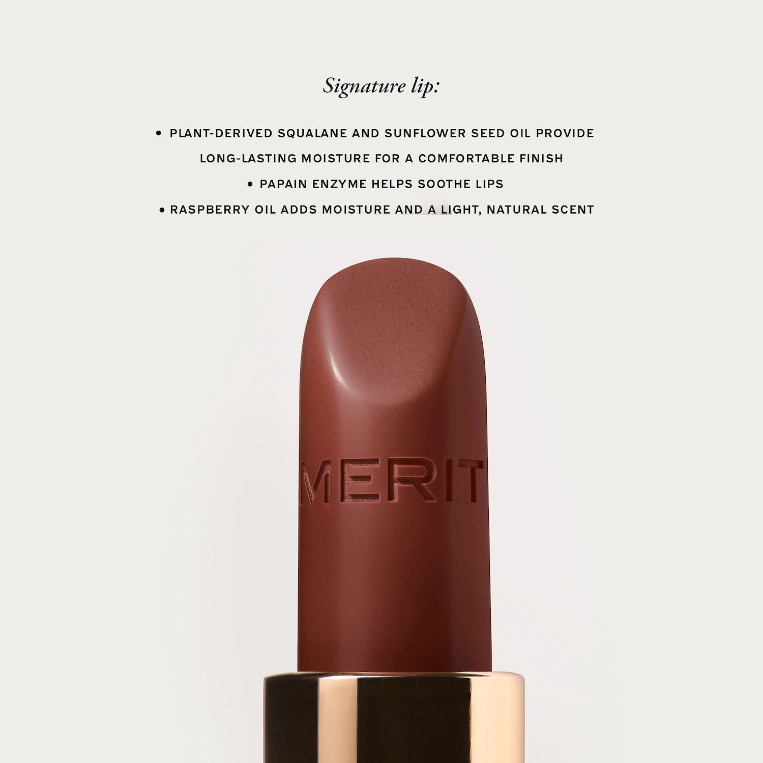 MERIT Signature Lip Lightweight Lipstick Color: L'avenue - Berry Brown - Image 7