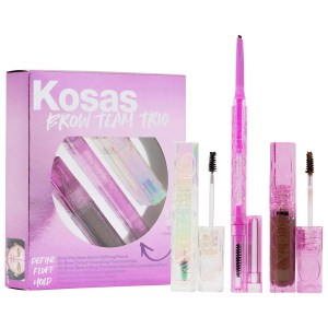 Kosas Brow Team Eyebrow Pencil + Eyebrow Gel Trio Set Color: Soft Brown Limited Edition