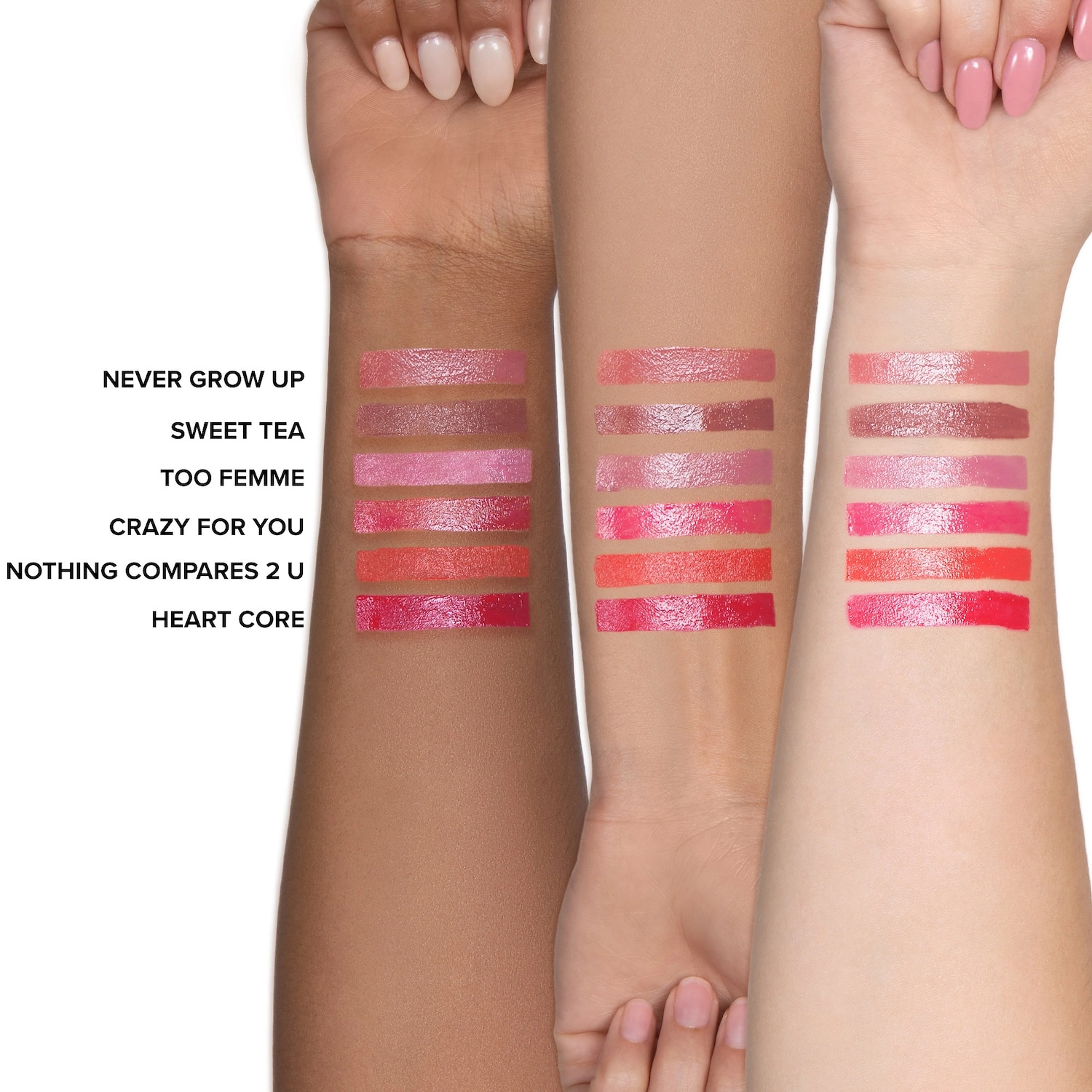 Too Faced Too Femme Heart Core Lipstick - Medium Pinky Nude, High Shine Finish - Image 4