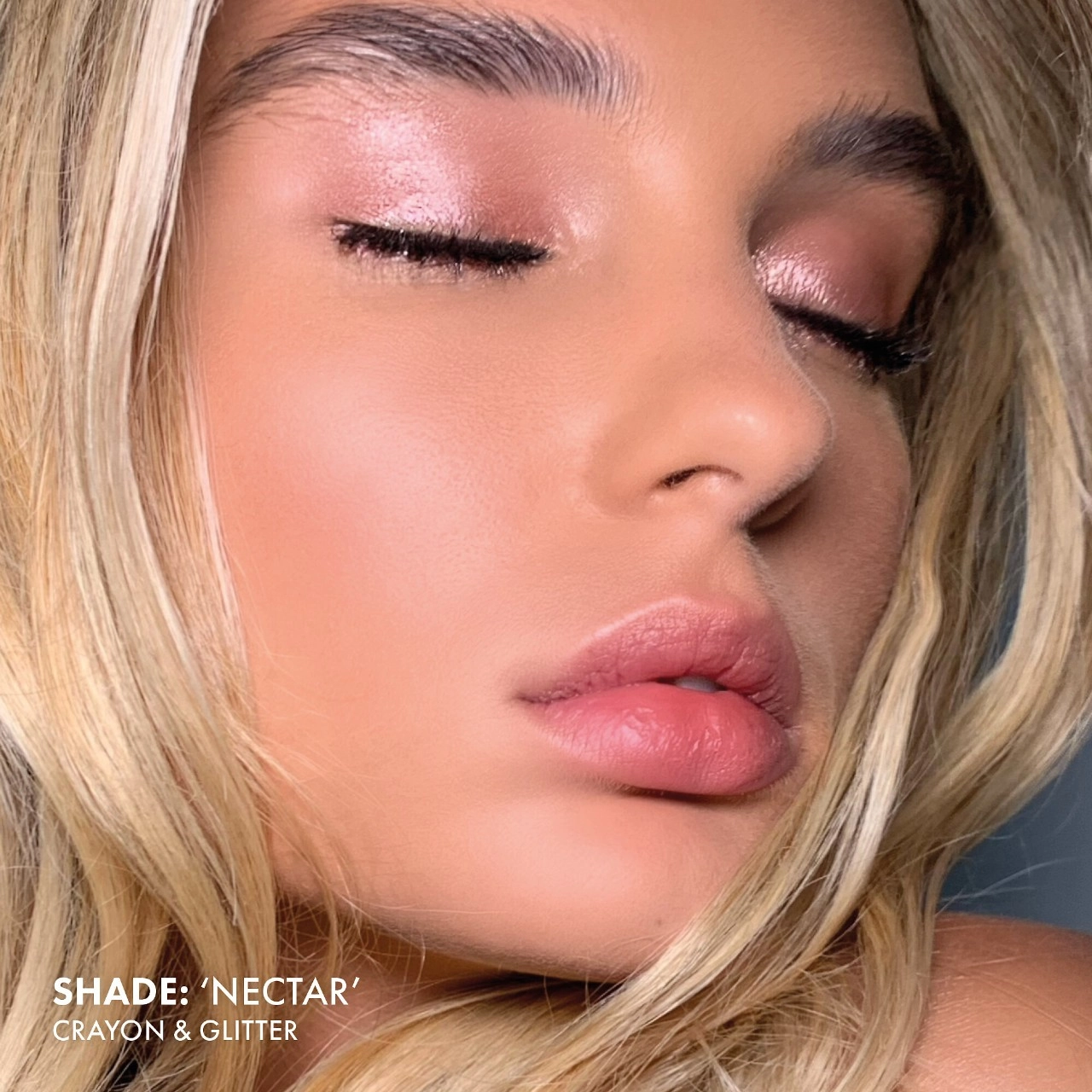 Iconic London Glaze Dual Ended Eyeshadow Crayon - Nectar Rose Gold Metallic and Shimmer Finish - Image 2