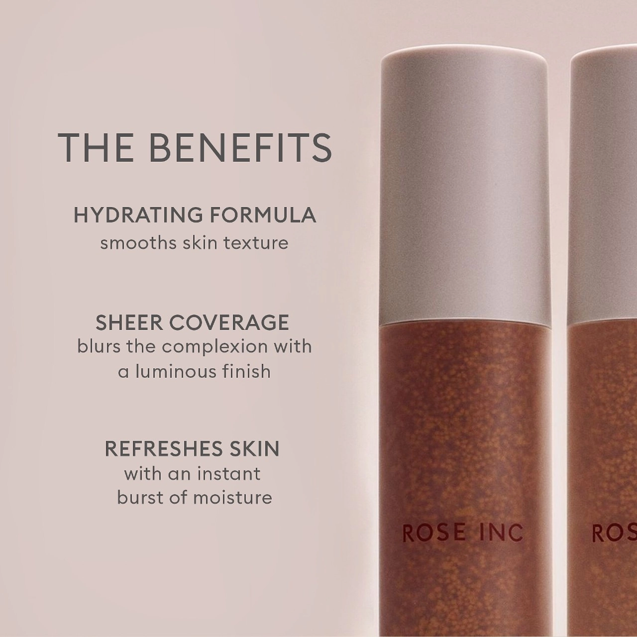 ROSE INC Skin Enhance Non-Comedogenic Skin Tint Serum Foundation Color: 10 - Fair Skin Tone/Cool Pink Undertone - Image 8