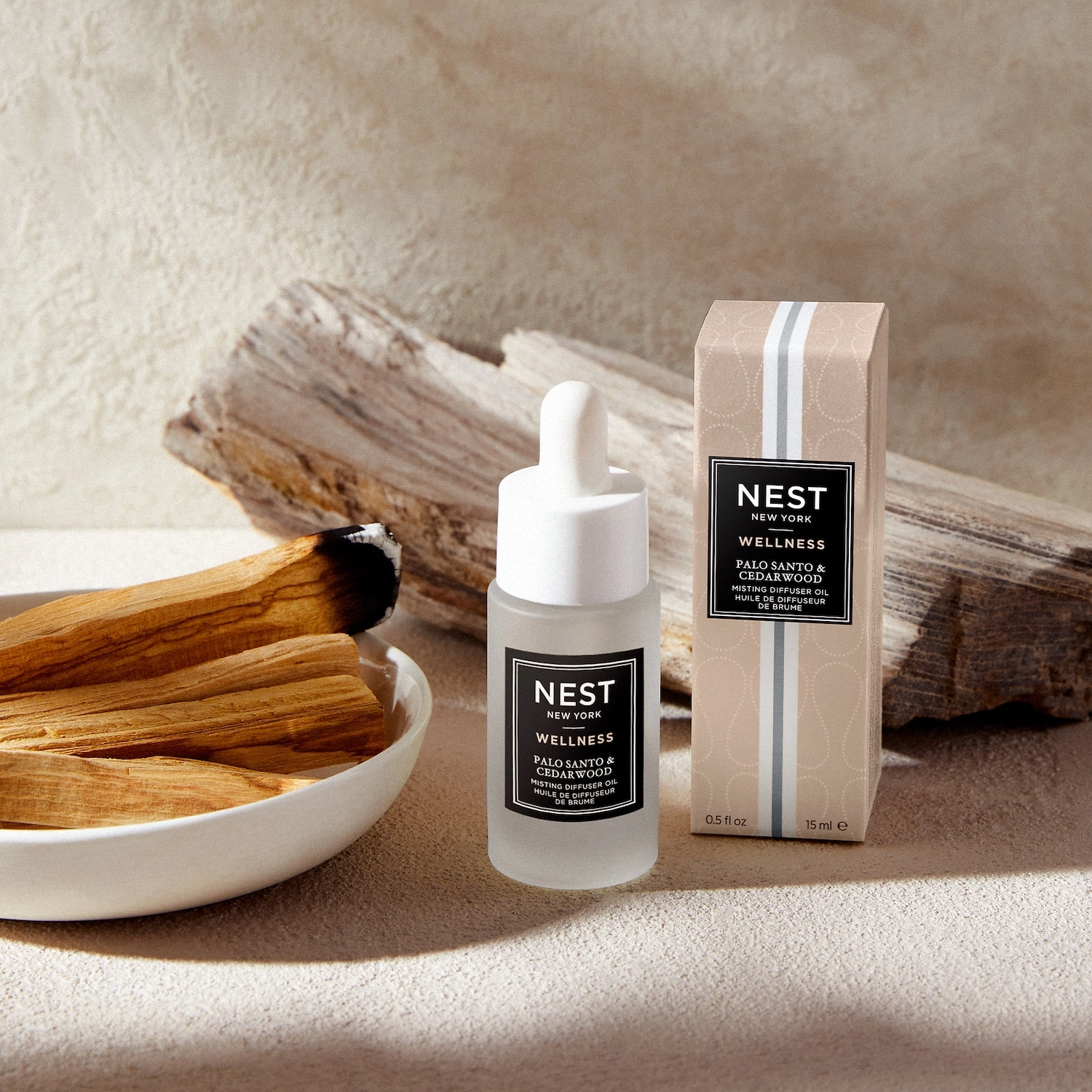 NEST Palo Santo & Cedarwood Misting Diffuser Oil 0.5 oz/15 mL Vegan - Image 3