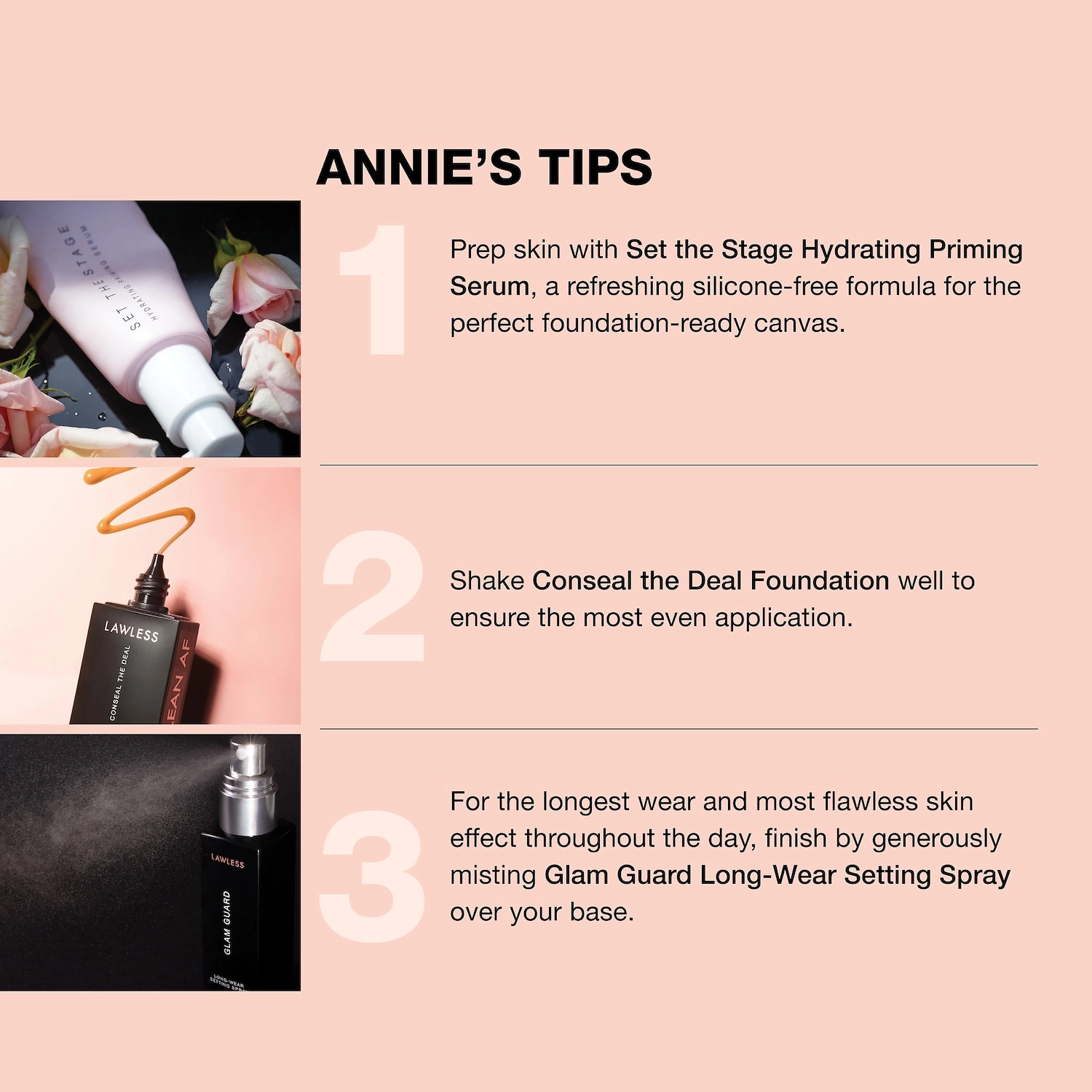 LAWLESS Conseal The Deal Long-Wear Full-Coverage Foundation Color: Golden Peach - Image 8