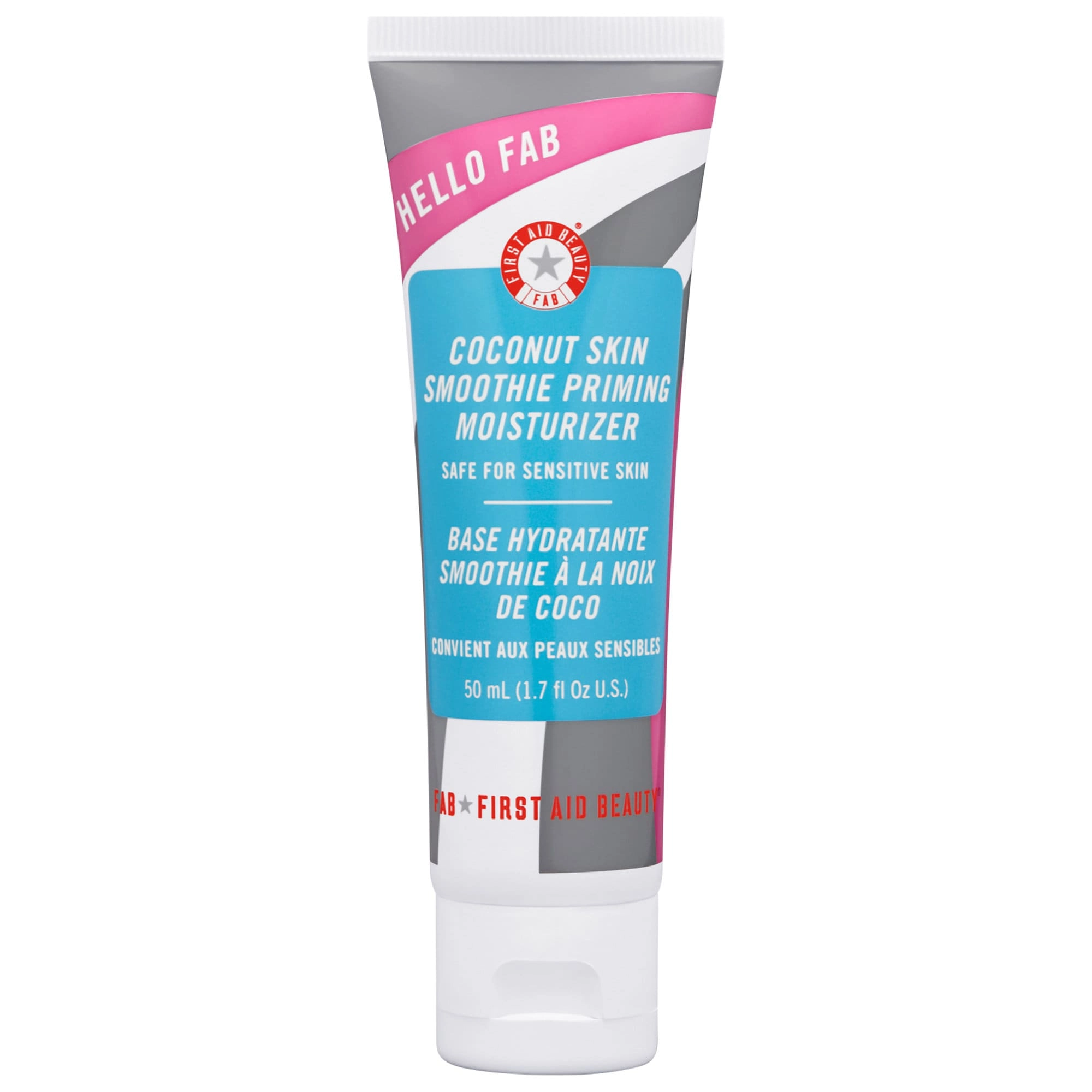 First Aid Beauty Hello FAB Coconut Skin Smoothie Priming Moisturizer 1.7 oz/50 mL Normal Skin Radiant Finish Oil Free Vegan Cruelty-Free Clean