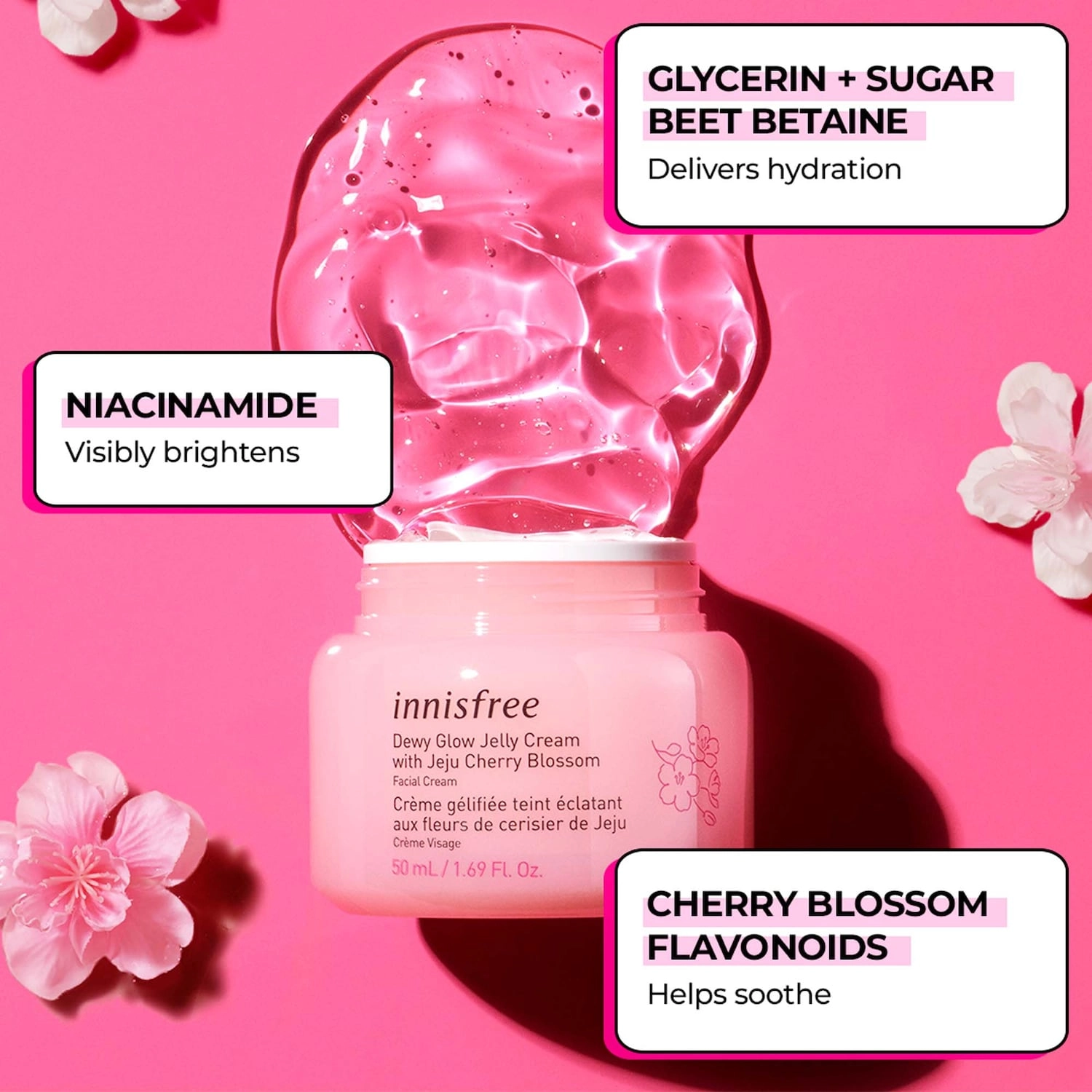 innisfree Dewy Glow Moisturizer with Cherry Blossom & Niacinamide 1.69 oz/50 mL - Image 6