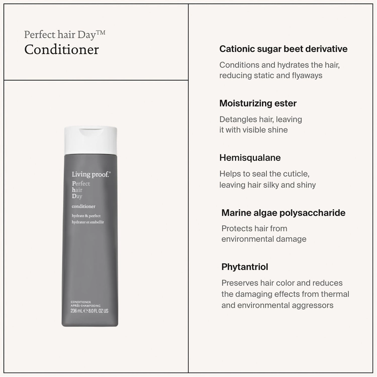 Living Proof Perfect Hair Day Conditioner 24 oz/ 710 mL Vegan Clean Without Silicones Without Sulfates SLS & SLES - Image 2
