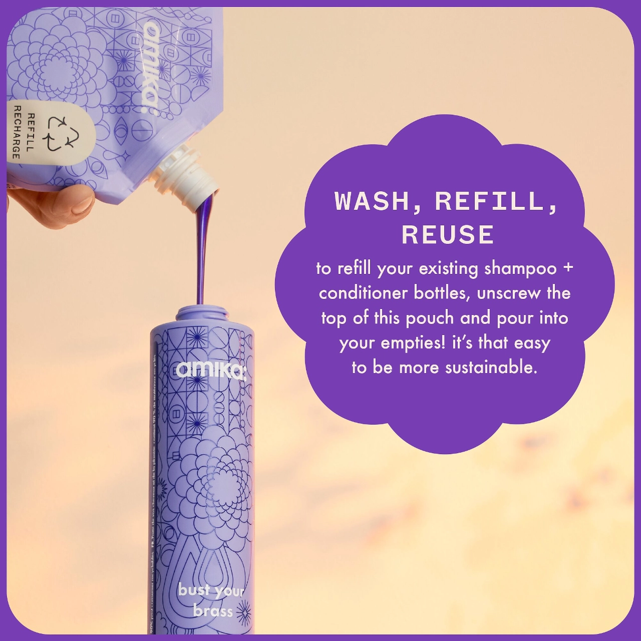 amika Bust Your Brass Blonde Purple Conditioner 9.2 oz / 275 mL - Image 9