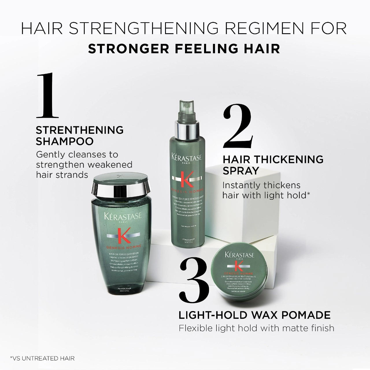 Kérastase Genesis Homme Strengthening Shampoo for Men 8.5 oz / 250 mL Volumizing Fresh Scent - Image 6