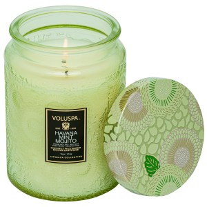 VOLUSPA Havana Mint Mojito Glass Jar Candle 18 oz/ 510 g Vegan Woody & Earthy Scent