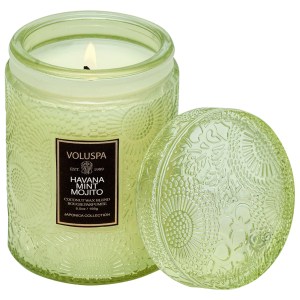 VOLUSPA Mini Havana Mint Mojito Glass Jar Candle 5.5 oz/156g Vegan Woody & Earthy Scent