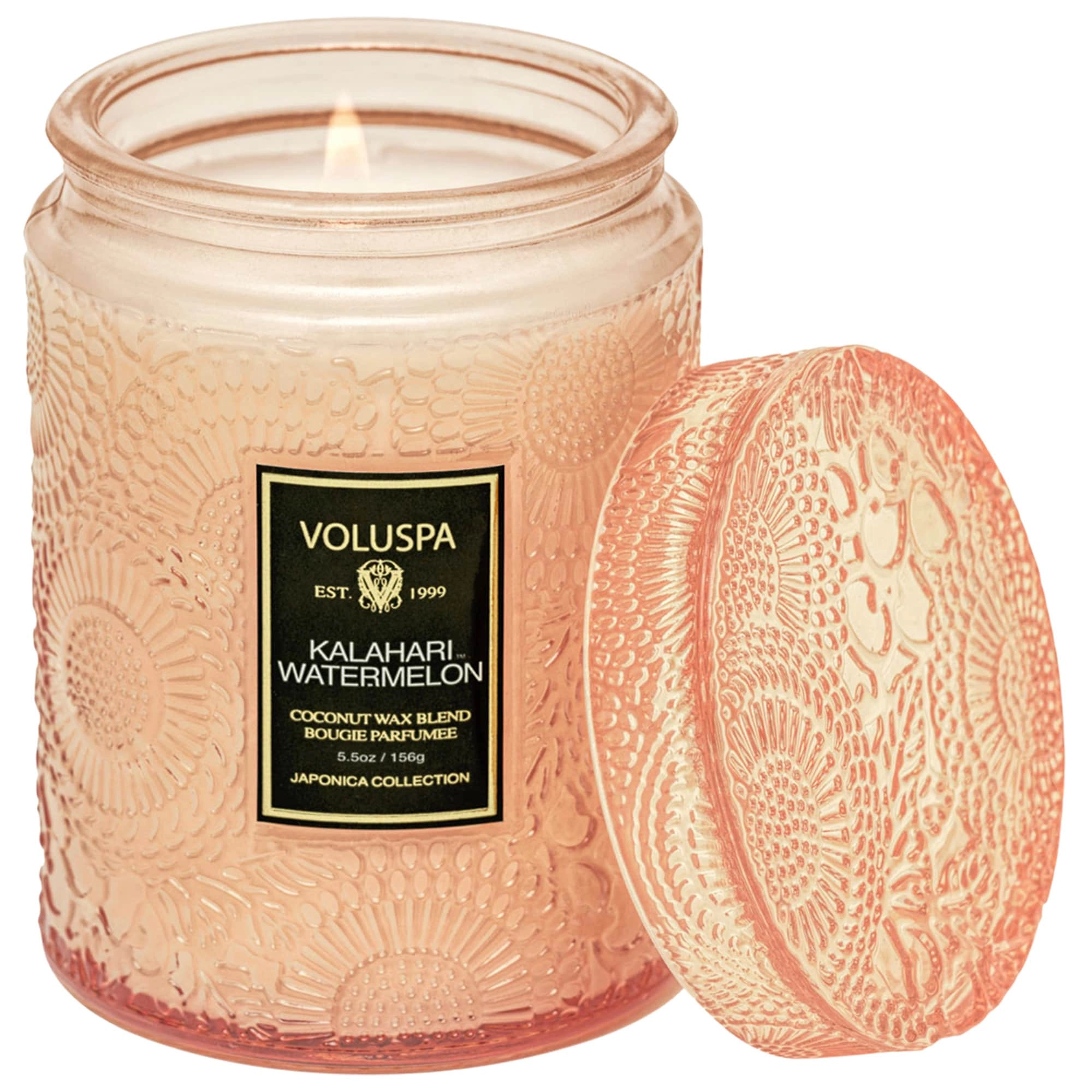 VOLUSPA Mini Kalahari Watermelon Glass Jar Candle 5.5 oz/156g Vegan Fresh Scent