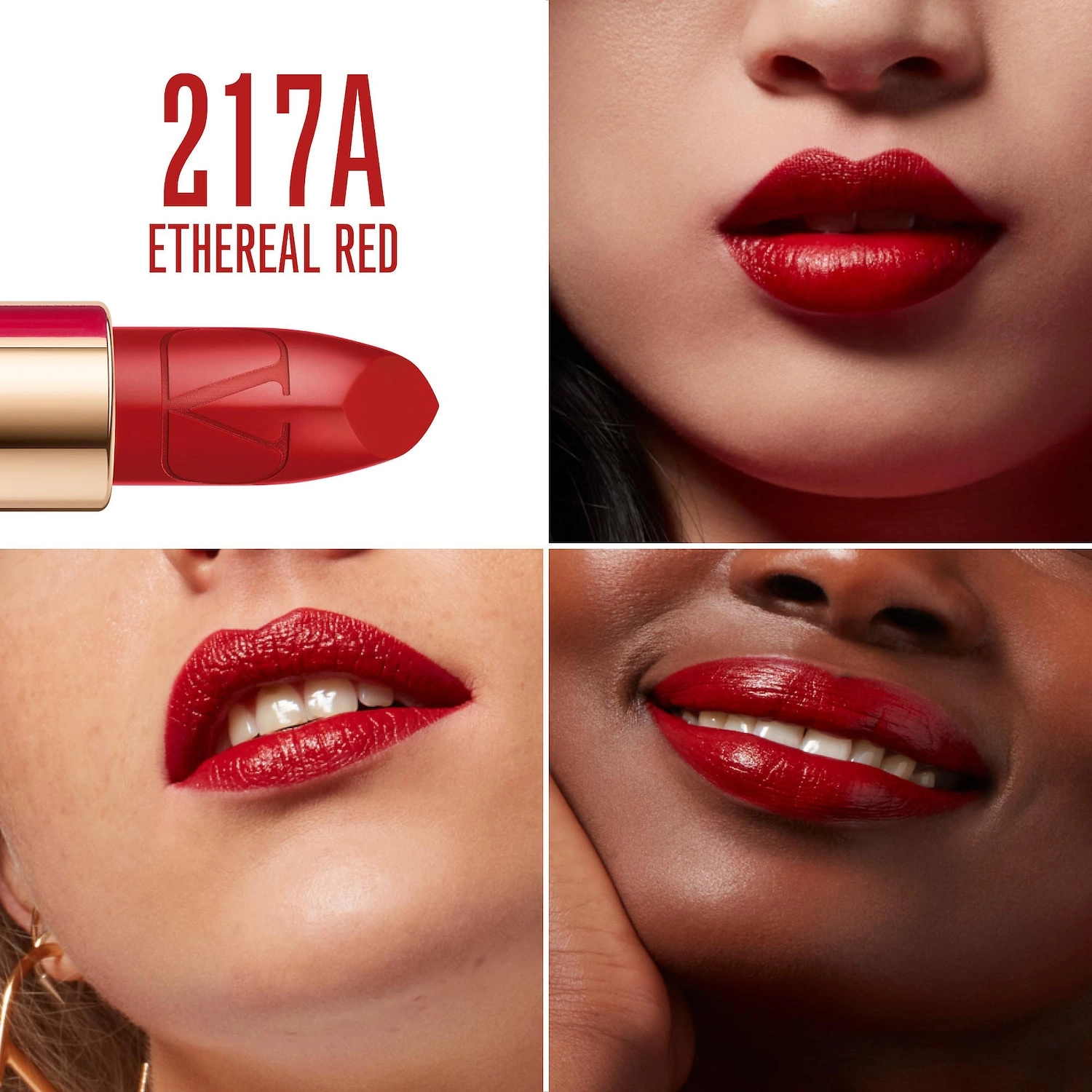 Valentino Rosso Valentino High Pigment Refillable Lipstick Color: 217A Ethereal Red - Deep Blood Red Satin Finish - Image 7