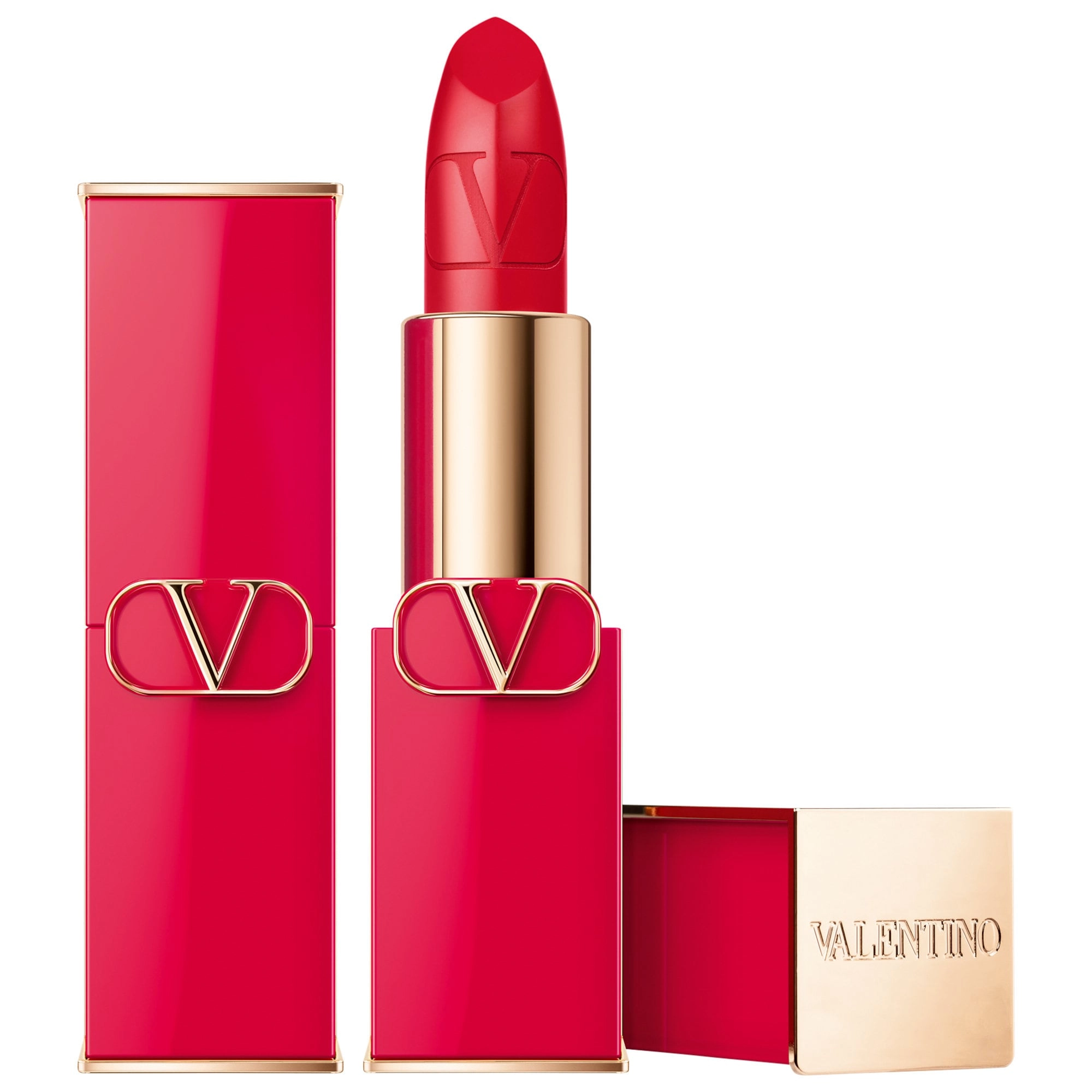 Valentino Rosso Valentino High Pigment Refillable Lipstick Color: 201A Red Fiesta - Bright Warm Red Satin Finish