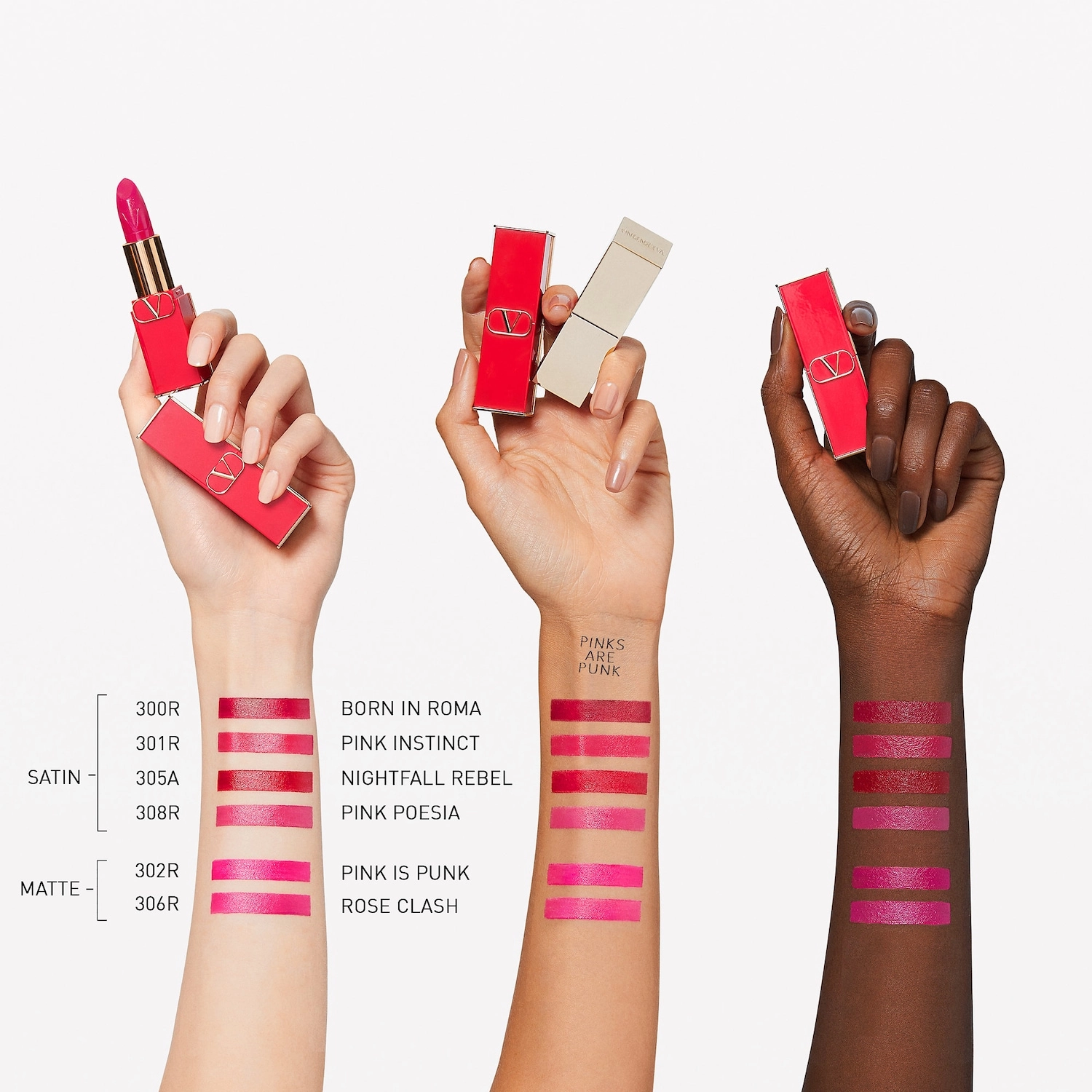 Valentino Rosso Valentino High Pigment Refillable Lipstick Color: 300R Born in Roma - Raspberry Pink Satin Finish - Image 3