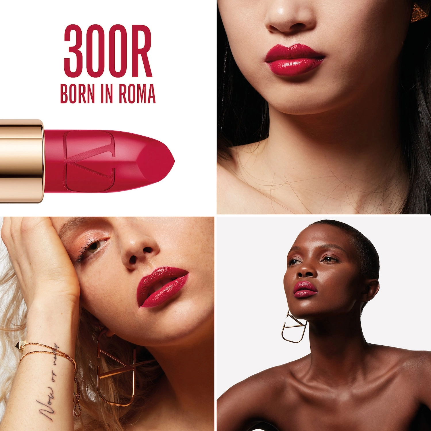Valentino Rosso Valentino High Pigment Refillable Lipstick Color: 300R Born in Roma - Raspberry Pink Satin Finish - Image 2
