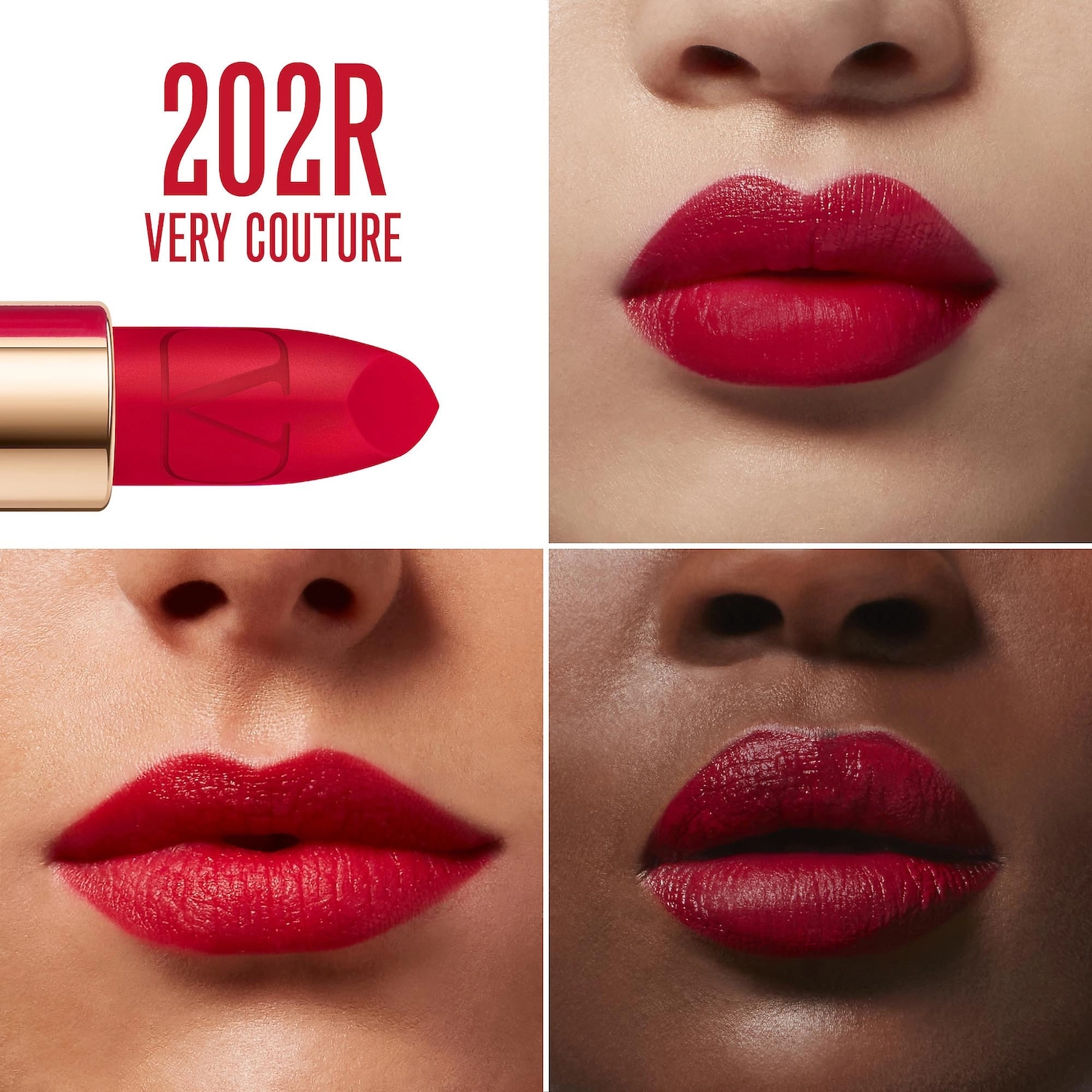 Valentino Rosso Valentino High Pigment Refillable Lipstick Color: 202R Very Couture - Electric Red - Image 5