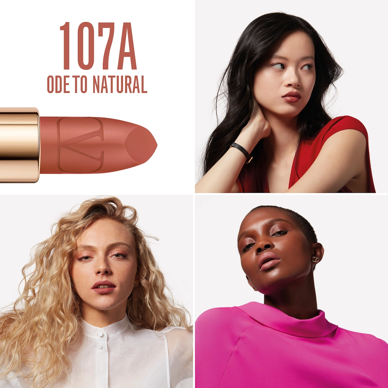 Valentino Rosso Valentino High Pigment Refillable Lipstick Color: 107A Ode To Natural - Mauve Rose - Image 4