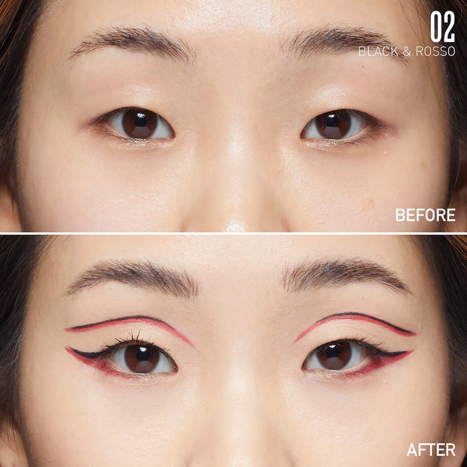 Valentino Twin Liner Gel and Liquid Eyeliner Color: 02 Black and Rosso - Image 6