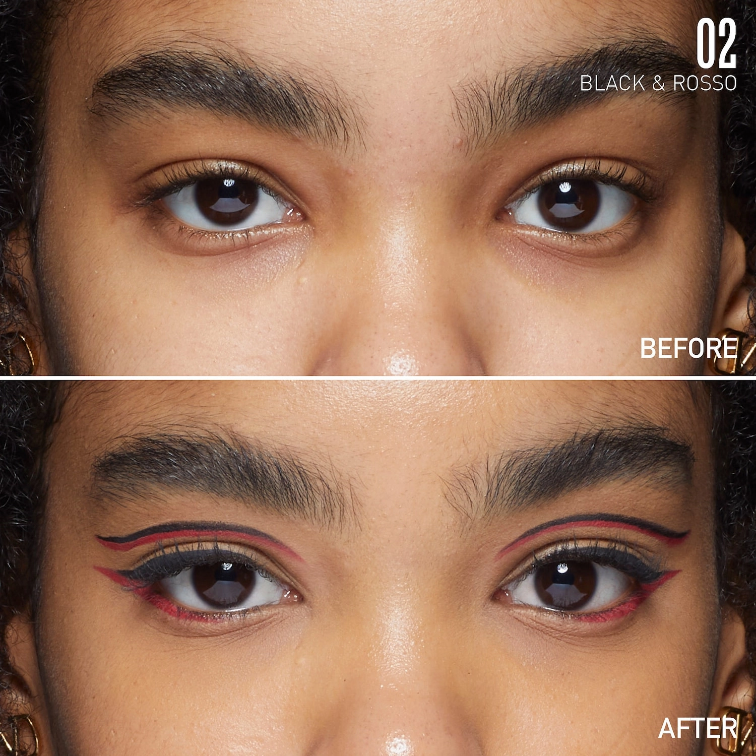 Valentino Twin Liner Gel and Liquid Eyeliner Color: 02 Black and Rosso - Image 4