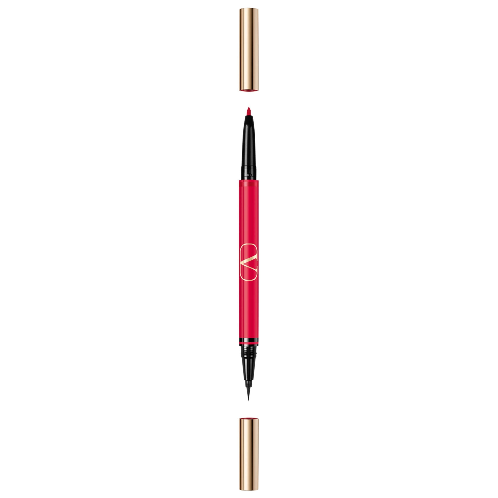 Valentino Twin Liner Gel and Liquid Eyeliner Color: 02 Black and Rosso