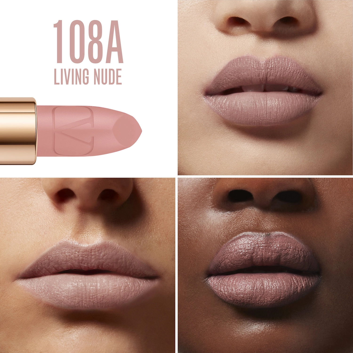 Valentino Rosso Valentino High Pigment Refillable Lipstick Color: 108A Living Nude - Image 2