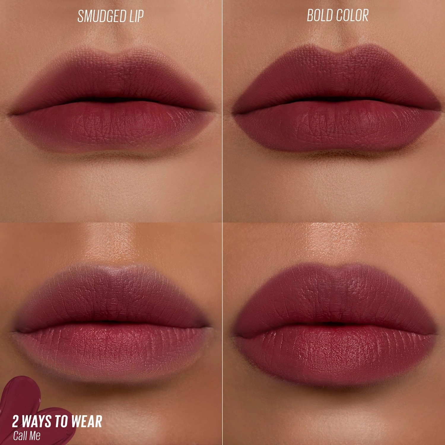 Kaja LOVE SWIPE Lightweight Cushiony Lip Mousse - 01 Call Me, Deep Berry Red - Image 5