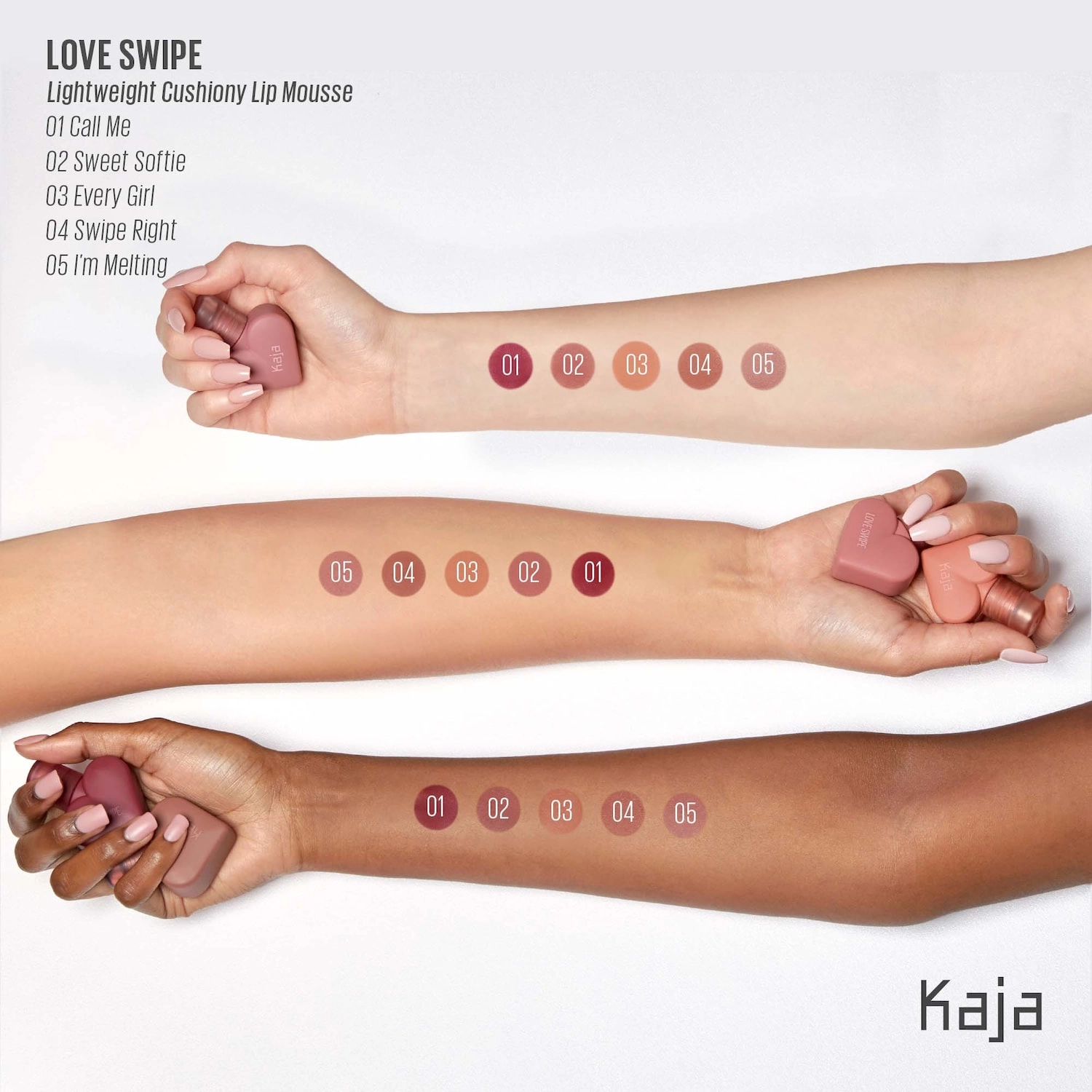 Kaja LOVE SWIPE Lightweight Cushiony Lip Mousse - Color: 05 I'm Melting - Mauve Plum - Image 6