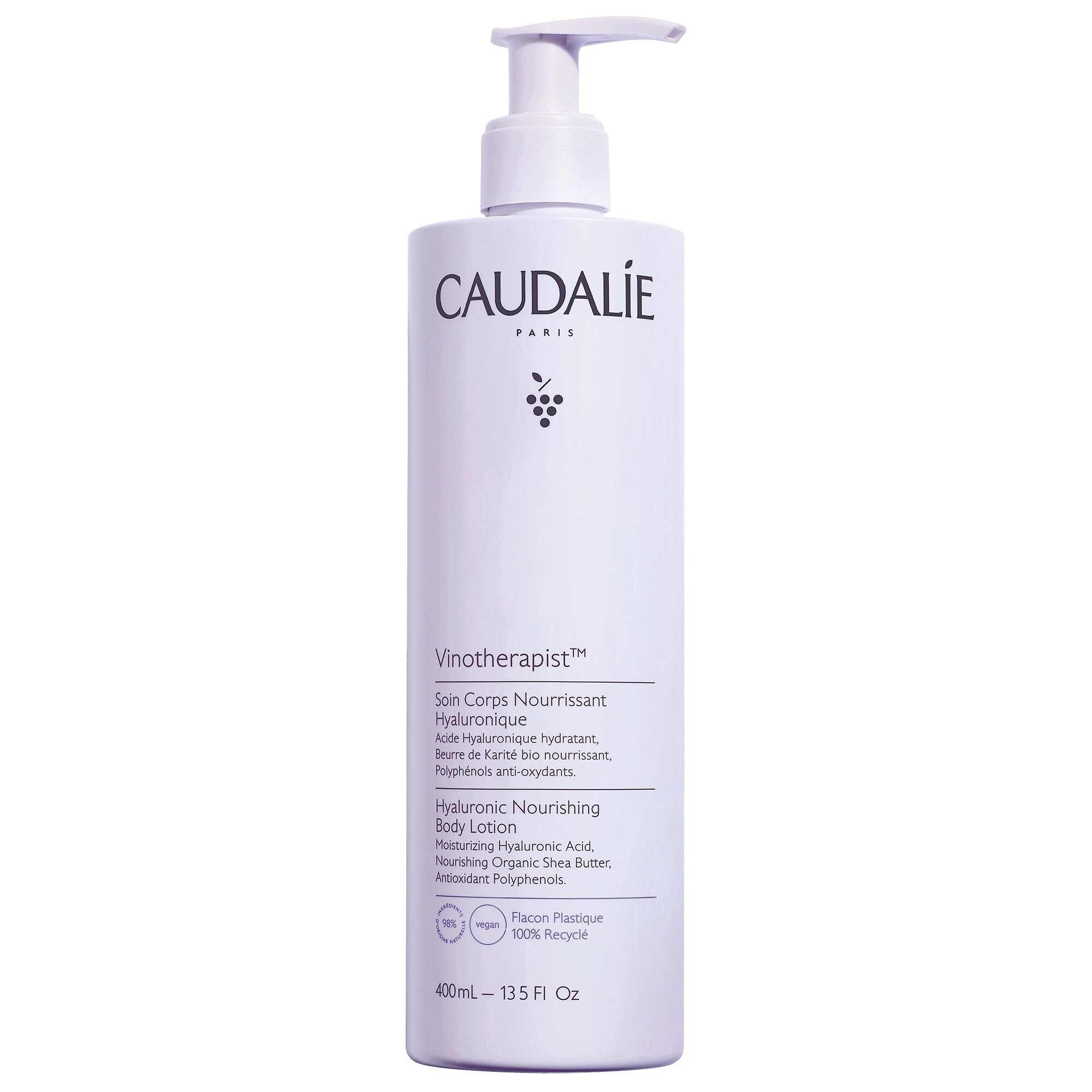 Caudalie Vinotherapist Body Lotion 13.5 oz/400 mL Hyaluronic Acid Cream Formula for Dry Skin