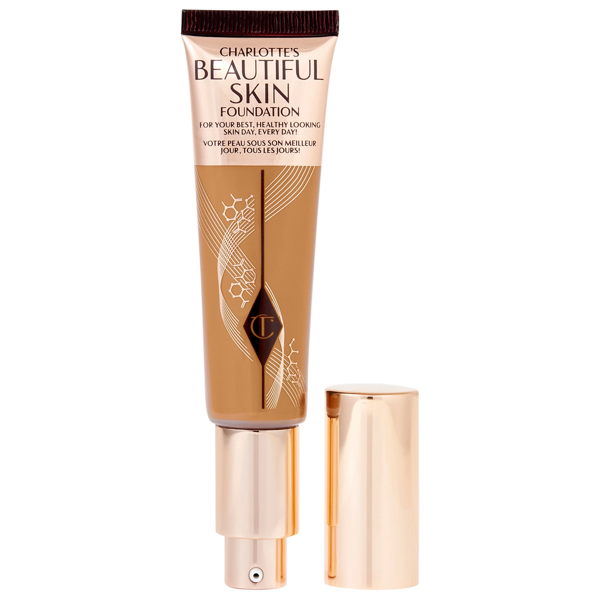 Charlotte Tilbury Beautiful Skin Medium Coverage Liquid Foundation with Hyaluronic Acid Color: 11 Neutral - Tan with Neutral Undertones