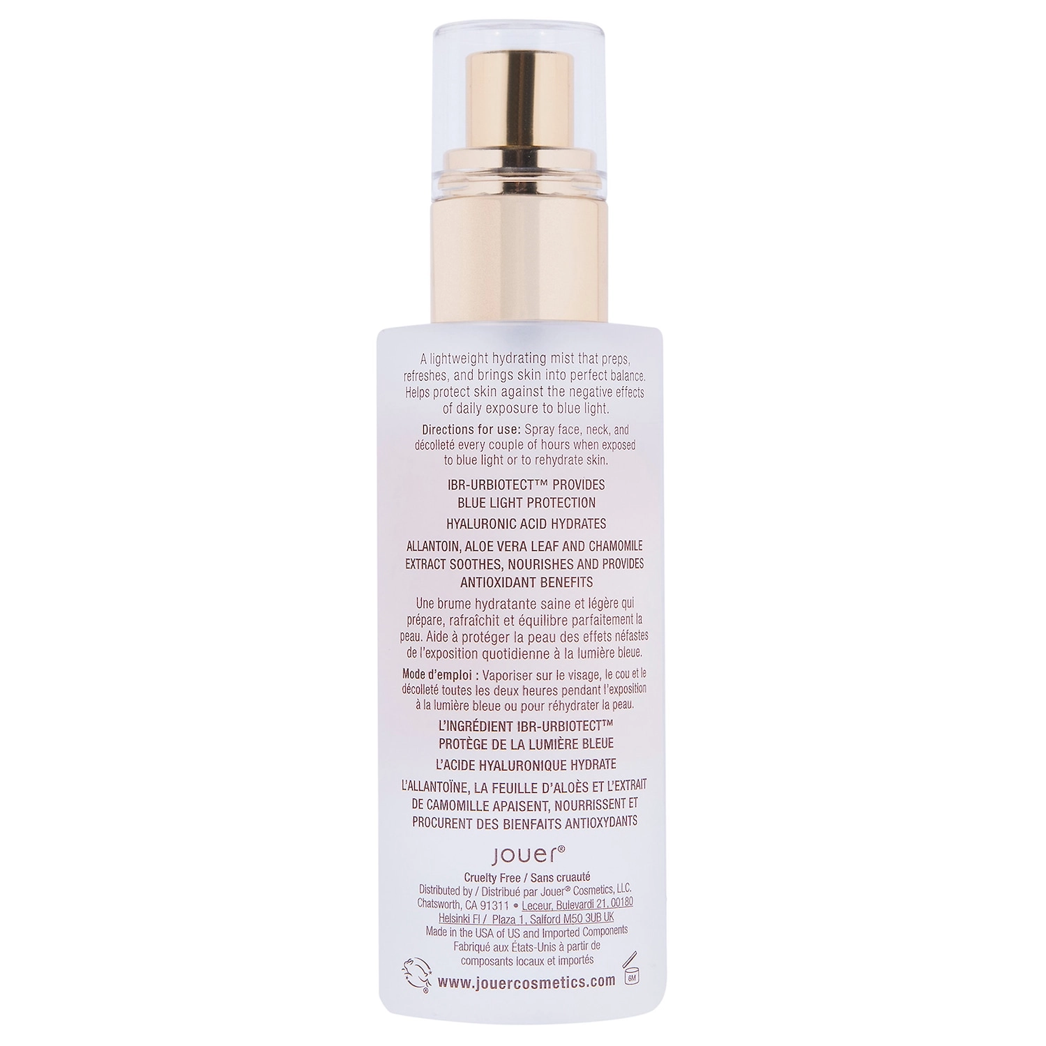Jouer Cosmetics Hydrate + Repair Moisture Face Mist with Blue Light Protection 3.4 oz/100mL Vegan Hyaluronic Acid Fragrance Free - Image 5