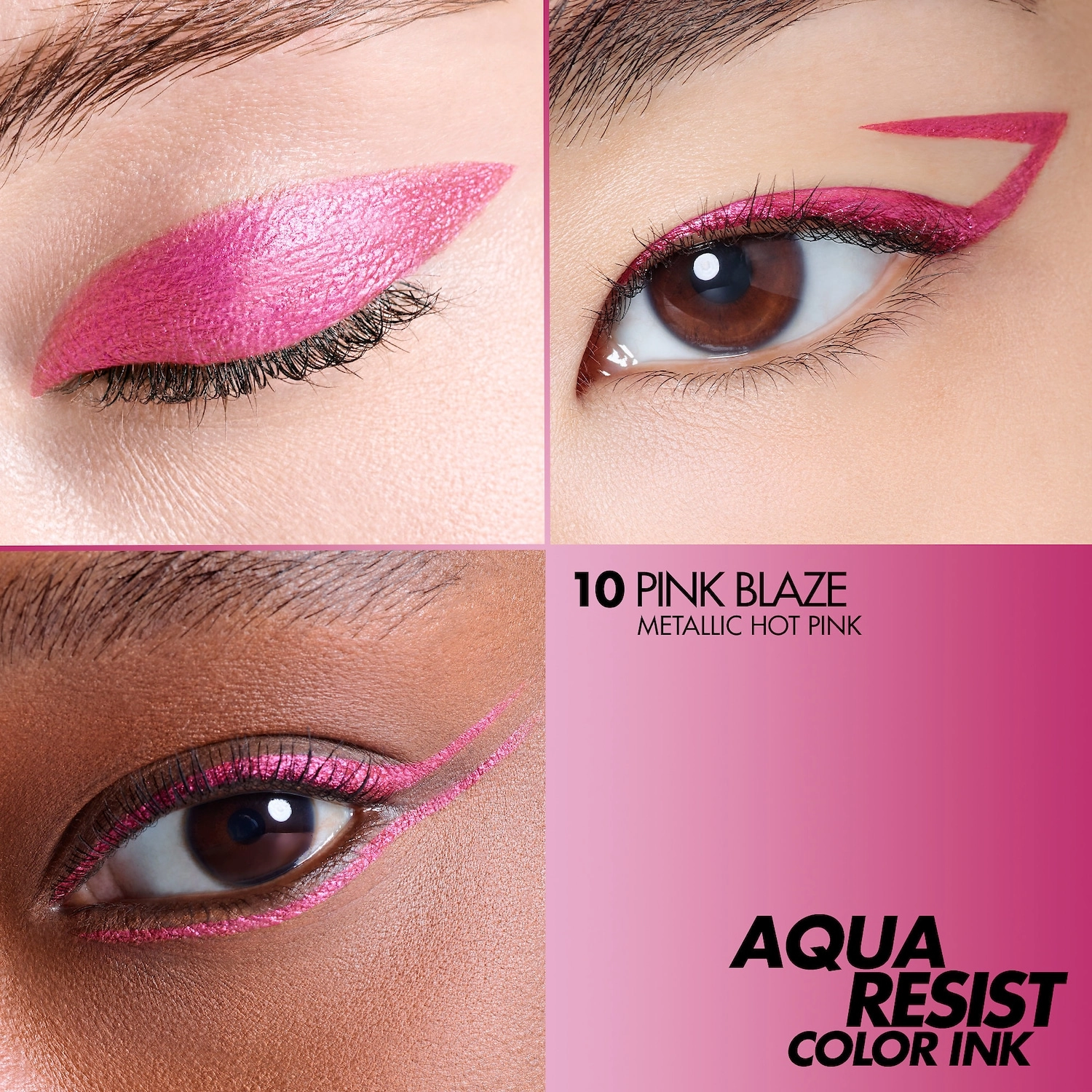 MAKE UP FOR EVER Aqua Resist Color Ink 24HR Waterproof Liquid Eyeliner - 10 Pink Blaze - Image 2