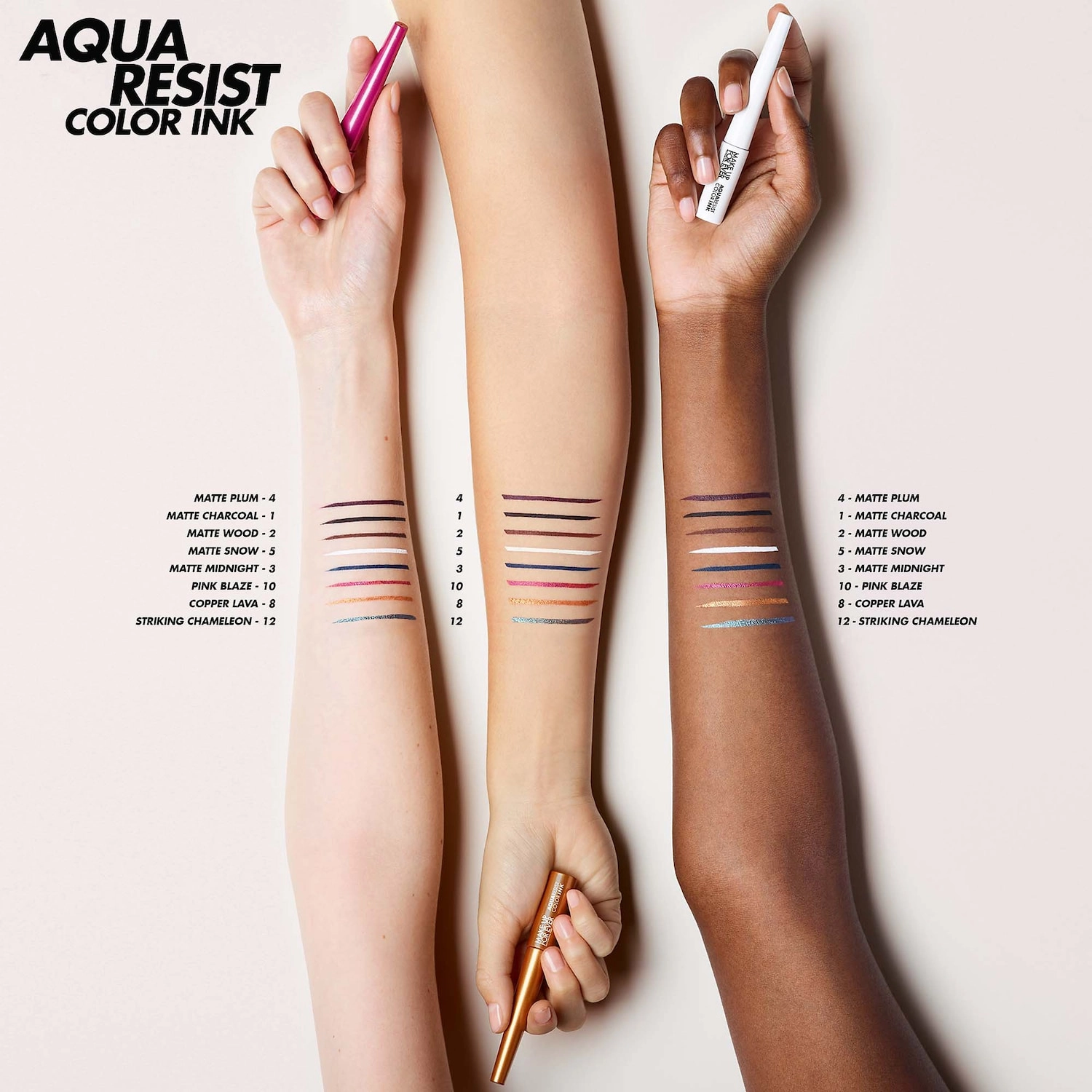 MAKE UP FOR EVER Aqua Resist Color Ink 24HR Waterproof Liquid Eyeliner - 10 Pink Blaze - Image 3