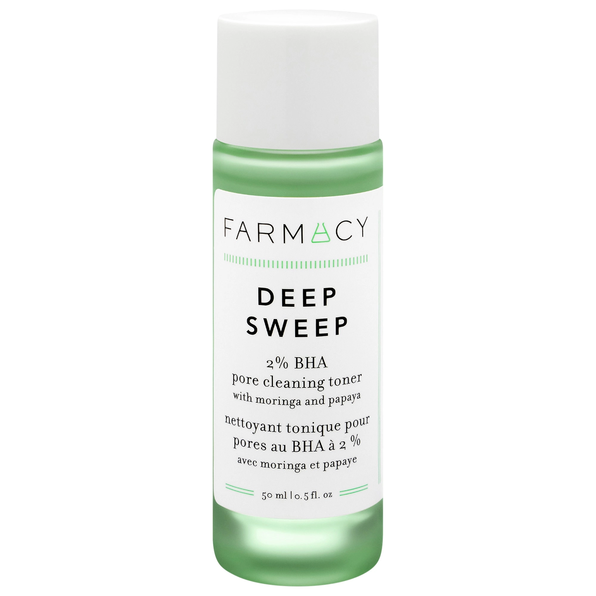 Farmacy Deep Sweep 2% BHA Pore Cleaning Toner with Moringa + Papaya - Vegan, 1.7 oz/50 mL