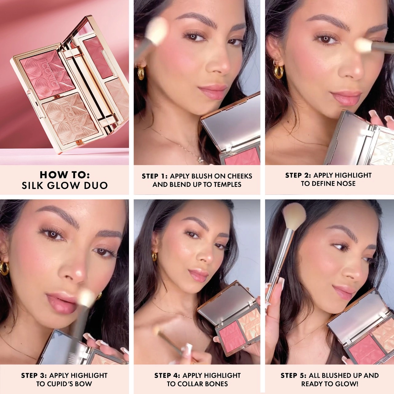 Iconic London Silk Glow Blush and Highlight Duo Color: Rose Glow - Image 7