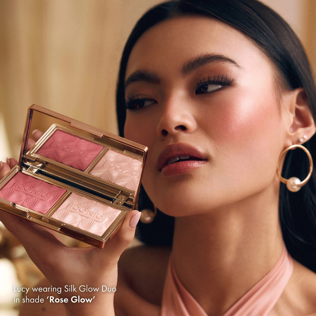 Iconic London Silk Glow Blush and Highlight Duo Color: Rose Glow - Image 9