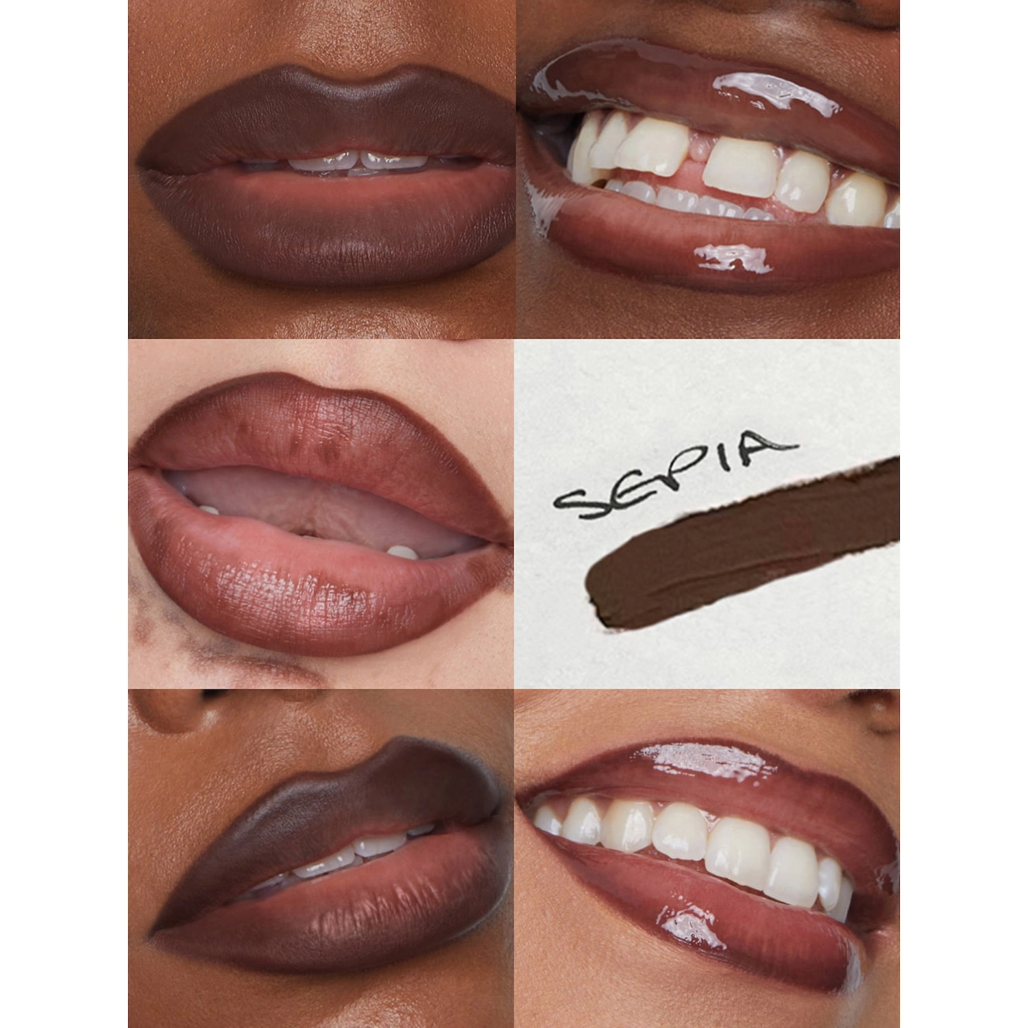 REFY Lip Sculpt Lip Liner and Setter - Sepia, Dark Chestnut Brown, Vegan - Image 5