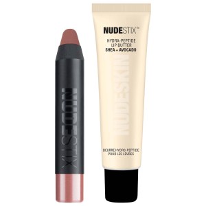 NUDESTIX Hydra-Peptide Lip Butter with Mini Intense Matte Lip + Cheek Pencil 0.34 oz/10mL Vegan Plumping Hydrating