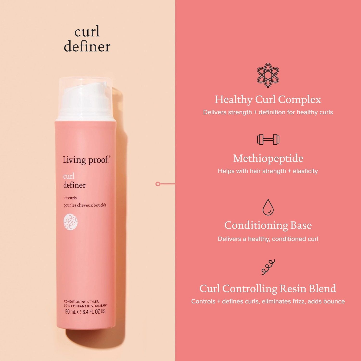 Living Proof Curl Definer Conditioning Cream 3.4 oz/100 mL Frizz Control, Curl-Enhancing, Damage Repair - Image 3