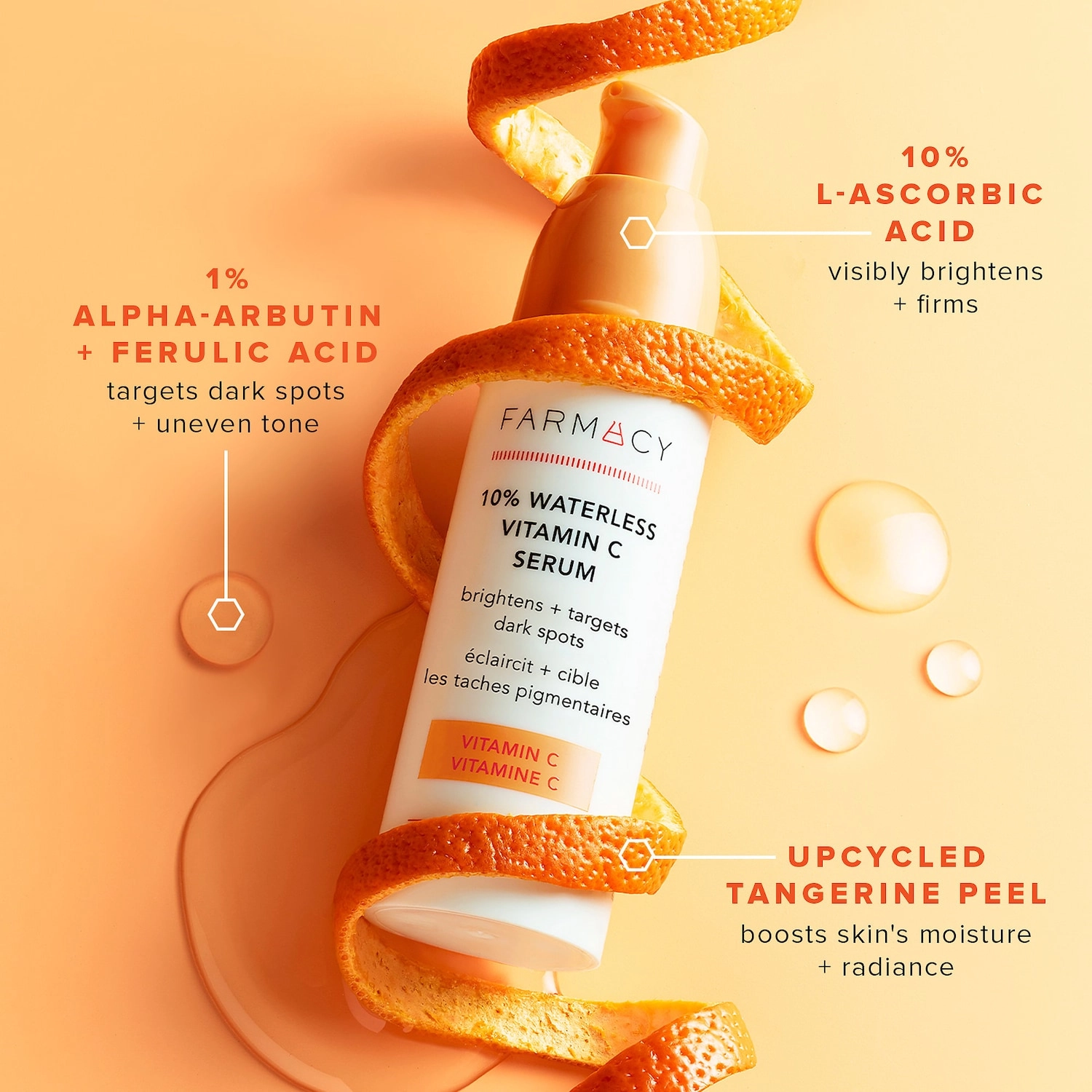 Farmacy 10% Waterless Vitamin C Serum - Size: 1 oz/30 mL - Good for Uneven Texture, Loss of Firmness, and Dark Spots - Image 4