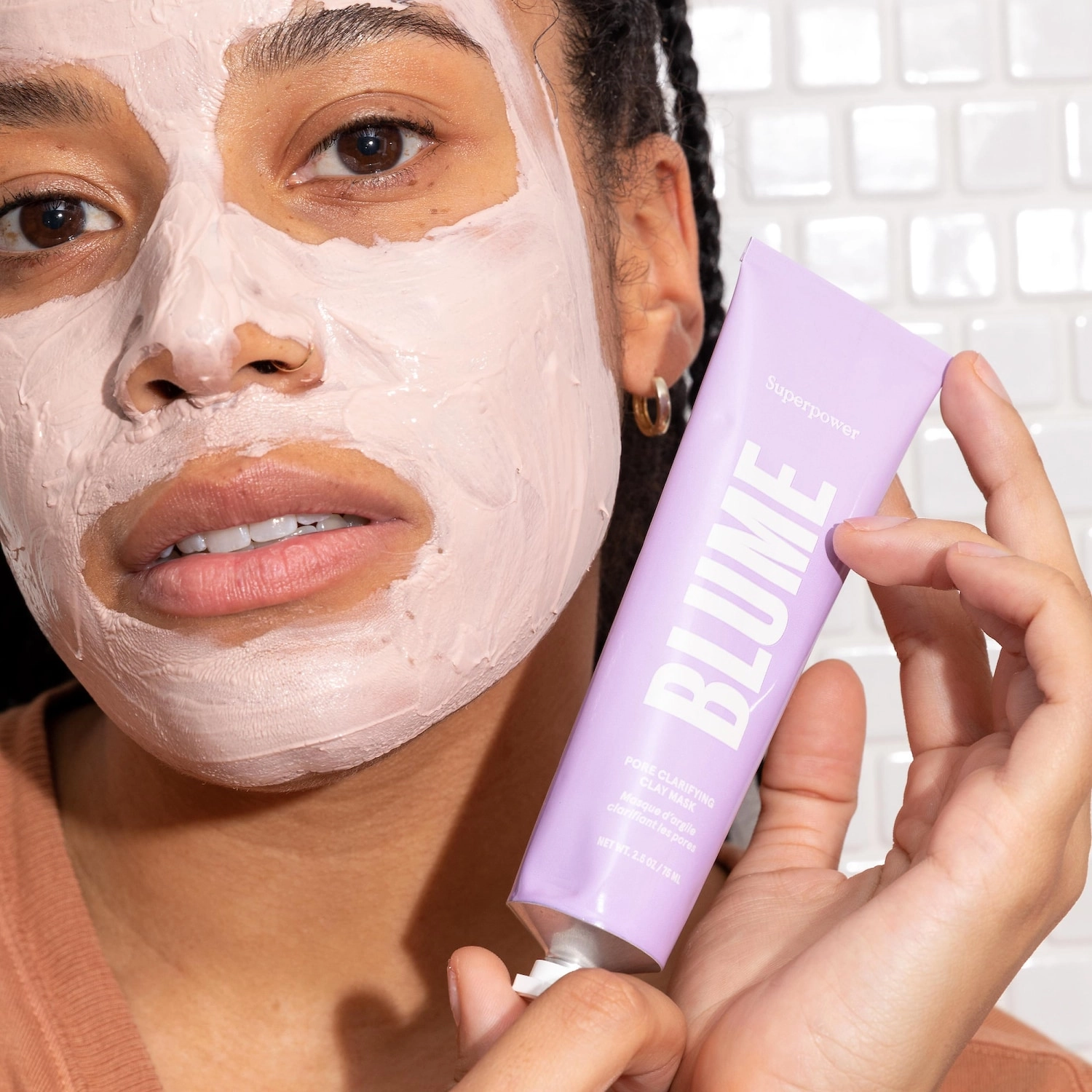 Blume Superpower Clay Mask 2.6 oz/75 mL Vegan - Uneven Texture, Pores, Acne/Blemishes - Image 4