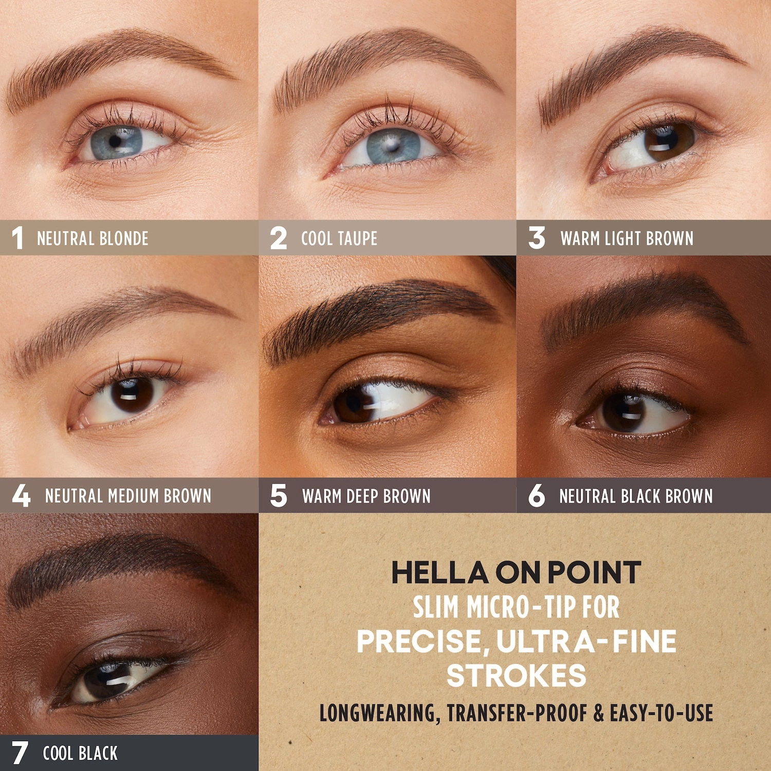 GXVE BY GWEN STEFANI Hella On Point Clean Ultra-Fine Brow Pencil Color: 6 - Neutral Black Brown Vegan - Image 3